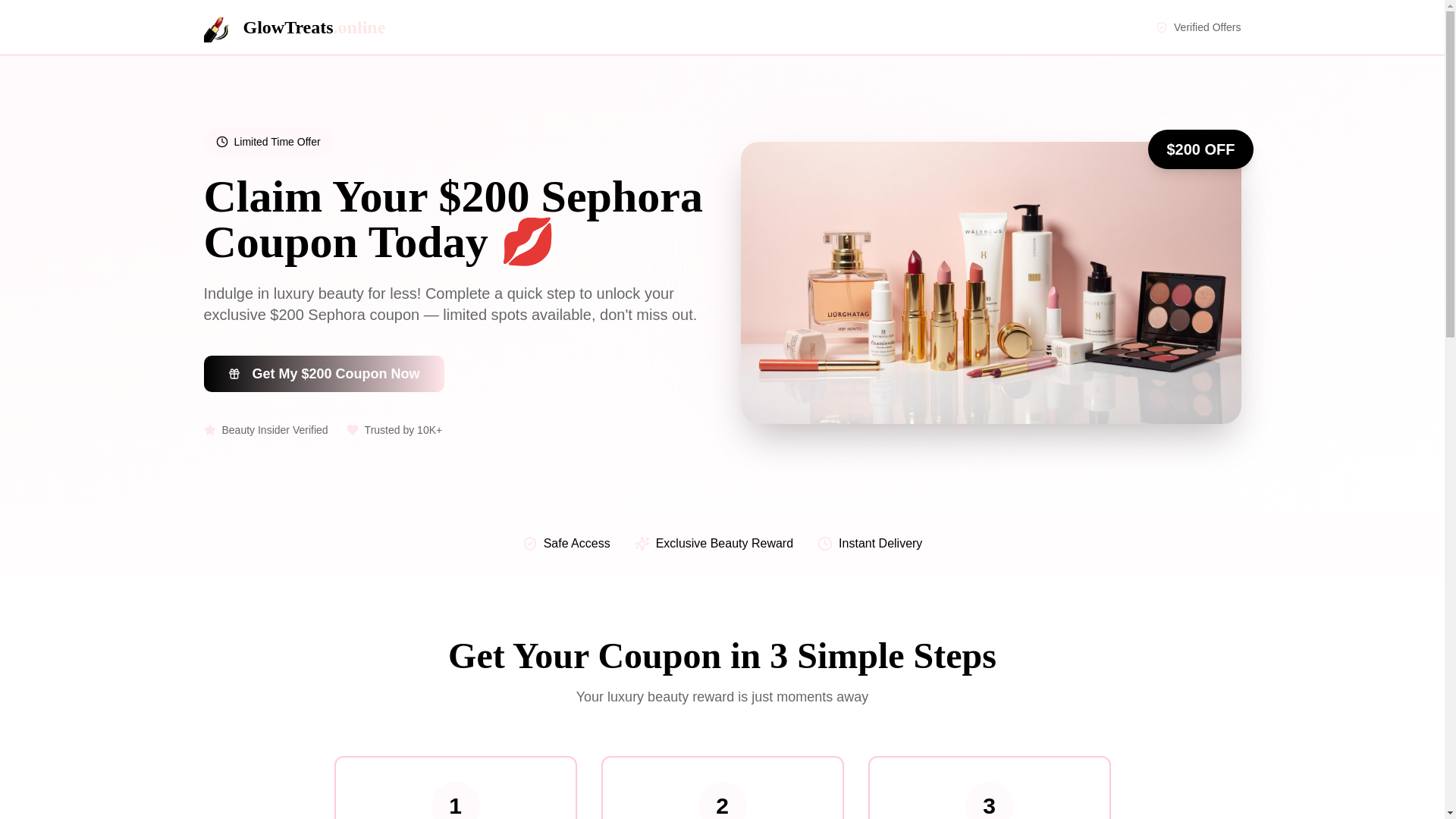 website screenshot of https://glowtreats.online/