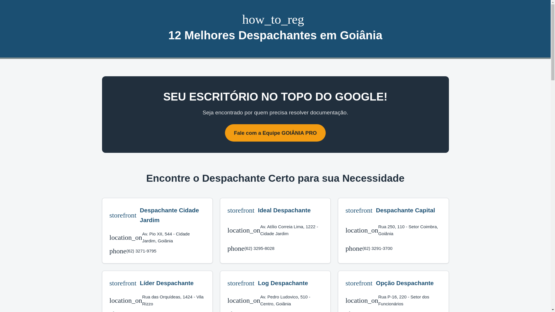 website screenshot of https://despachante-goiania.pages.dev/