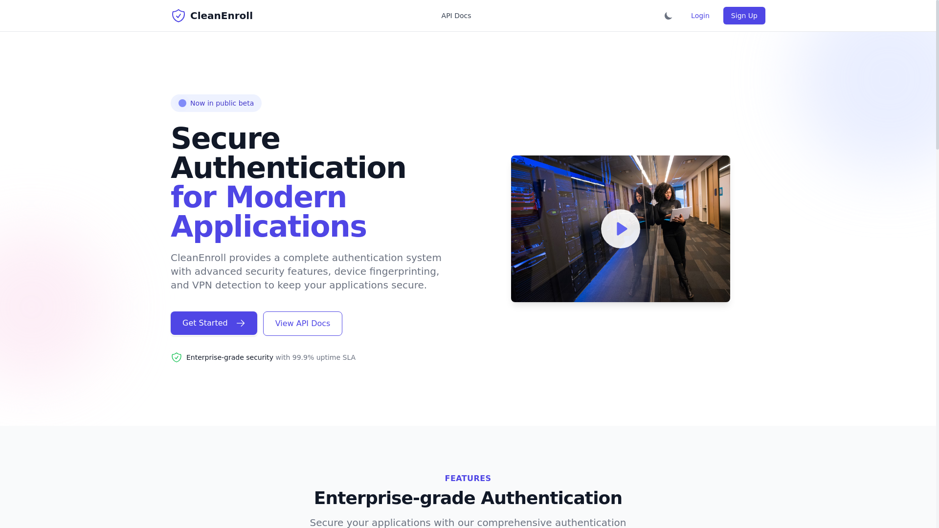 website screenshot of https://cleanenroll-frontend.pages.dev/