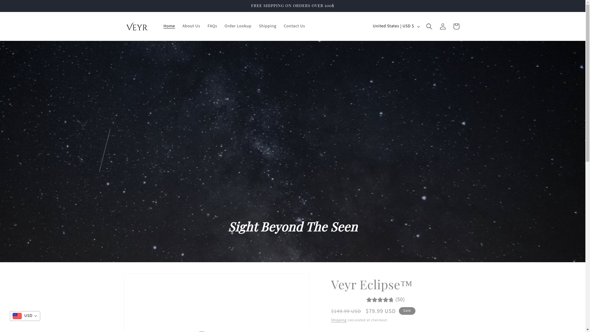 website screenshot of https://shopveyr.com/