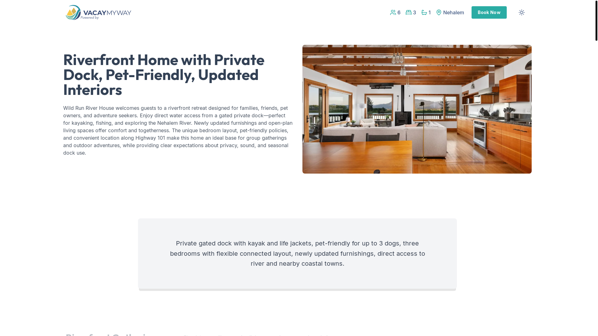 website screenshot of https://tranquilnehalem.house/