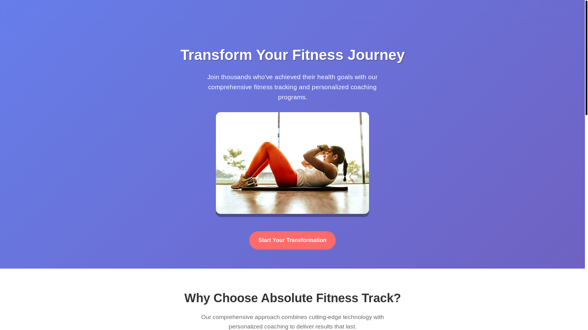 website screenshot of https://absolutefitnesstrack.club/