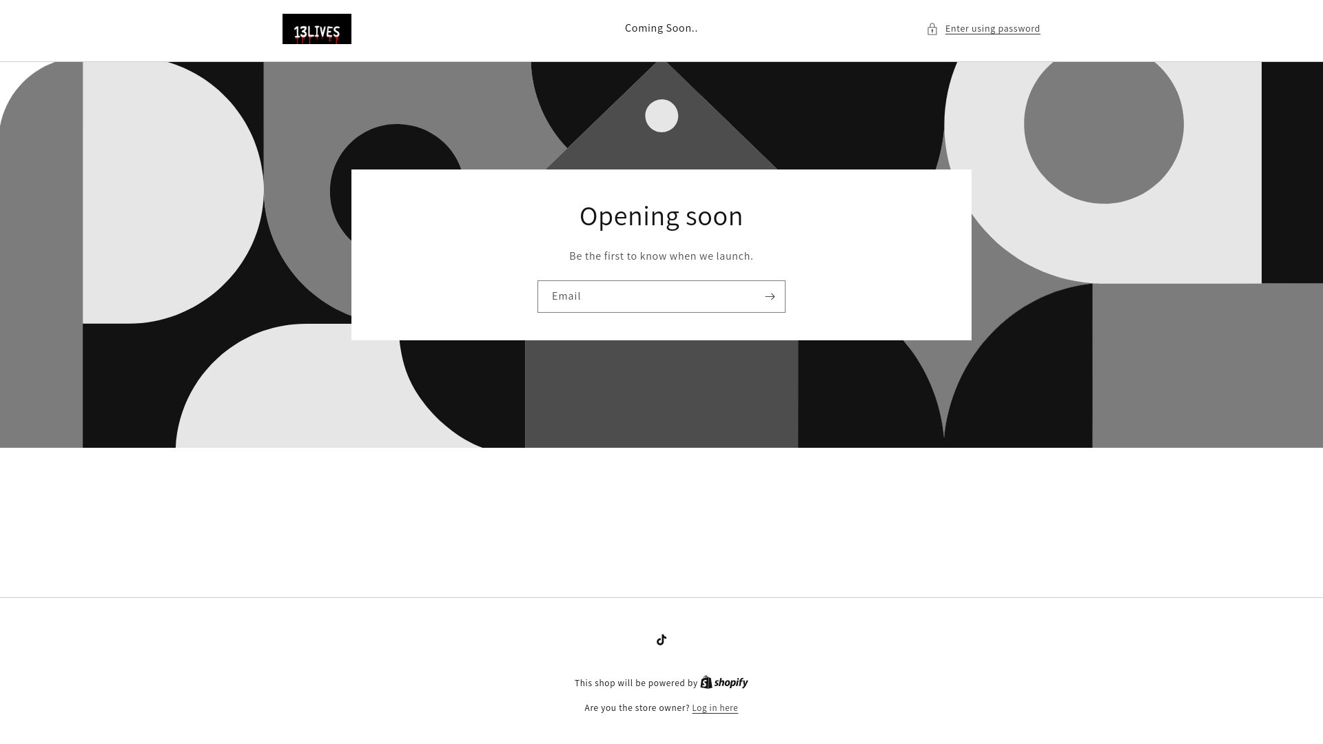website screenshot of https://13livesapparel.com/