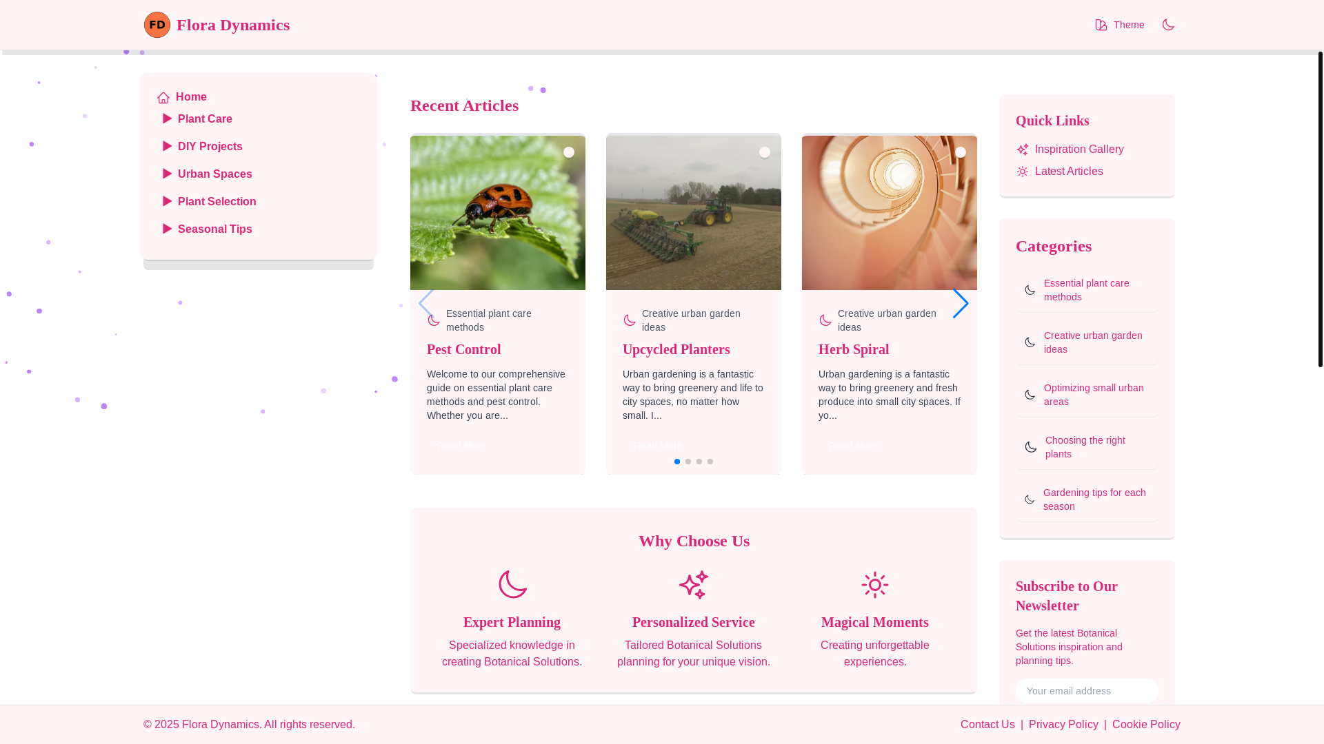 website screenshot of https://dynamicflorasolutions.xyz/