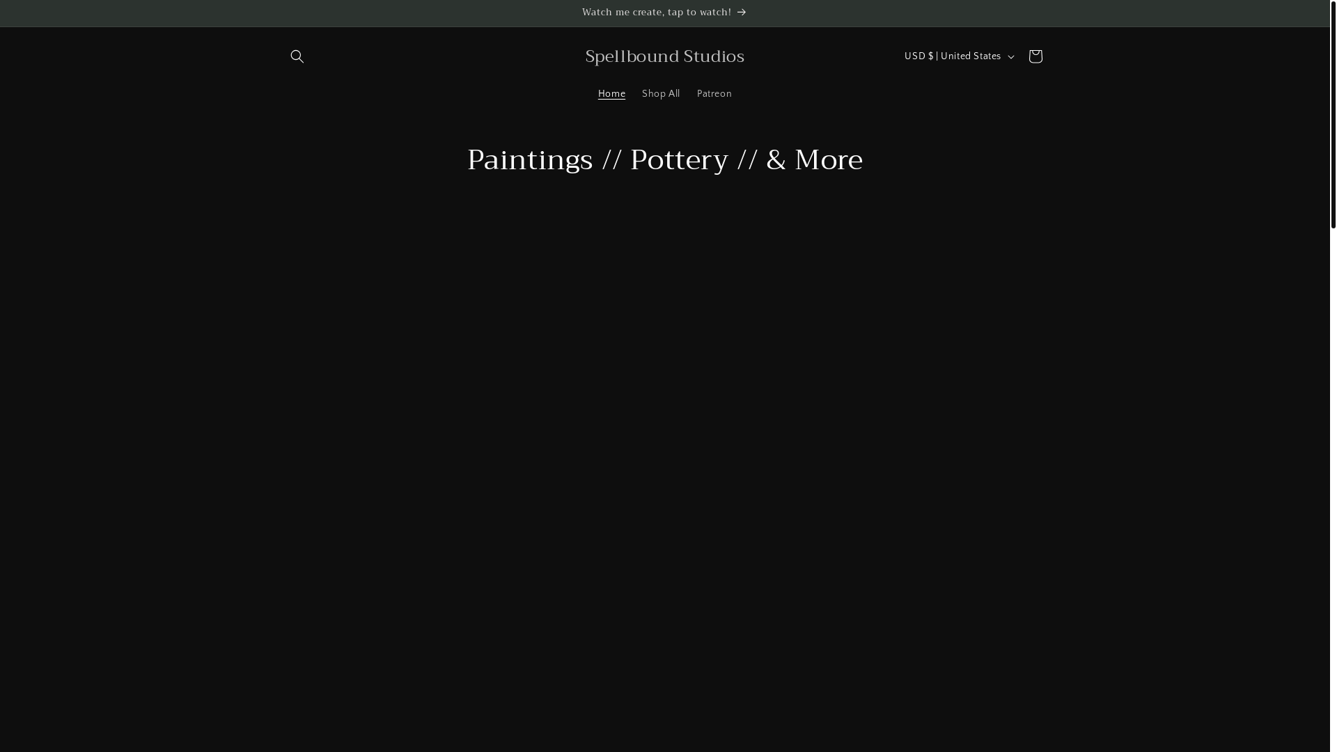 website screenshot of https://thespellboundstudio.store/