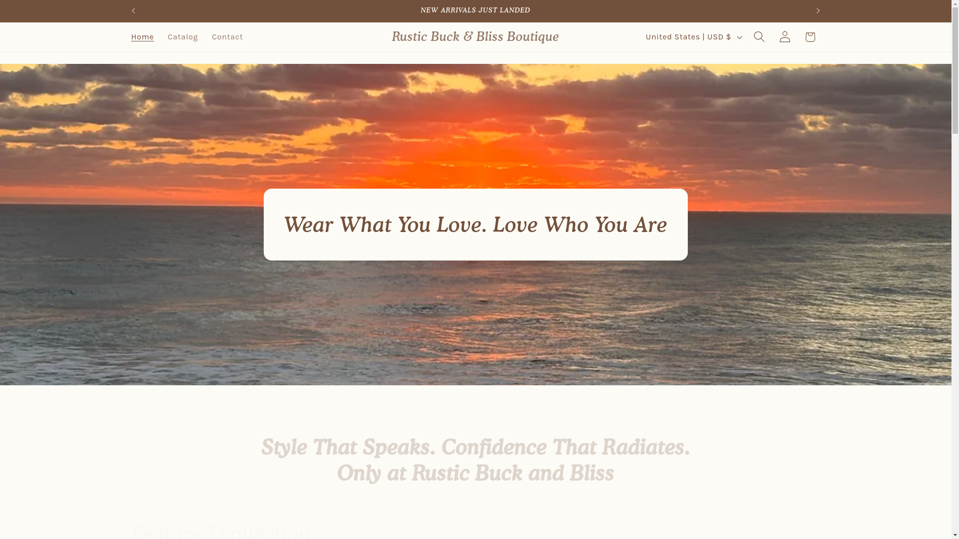 website screenshot of https://rusticbuckblissboutique.com/
