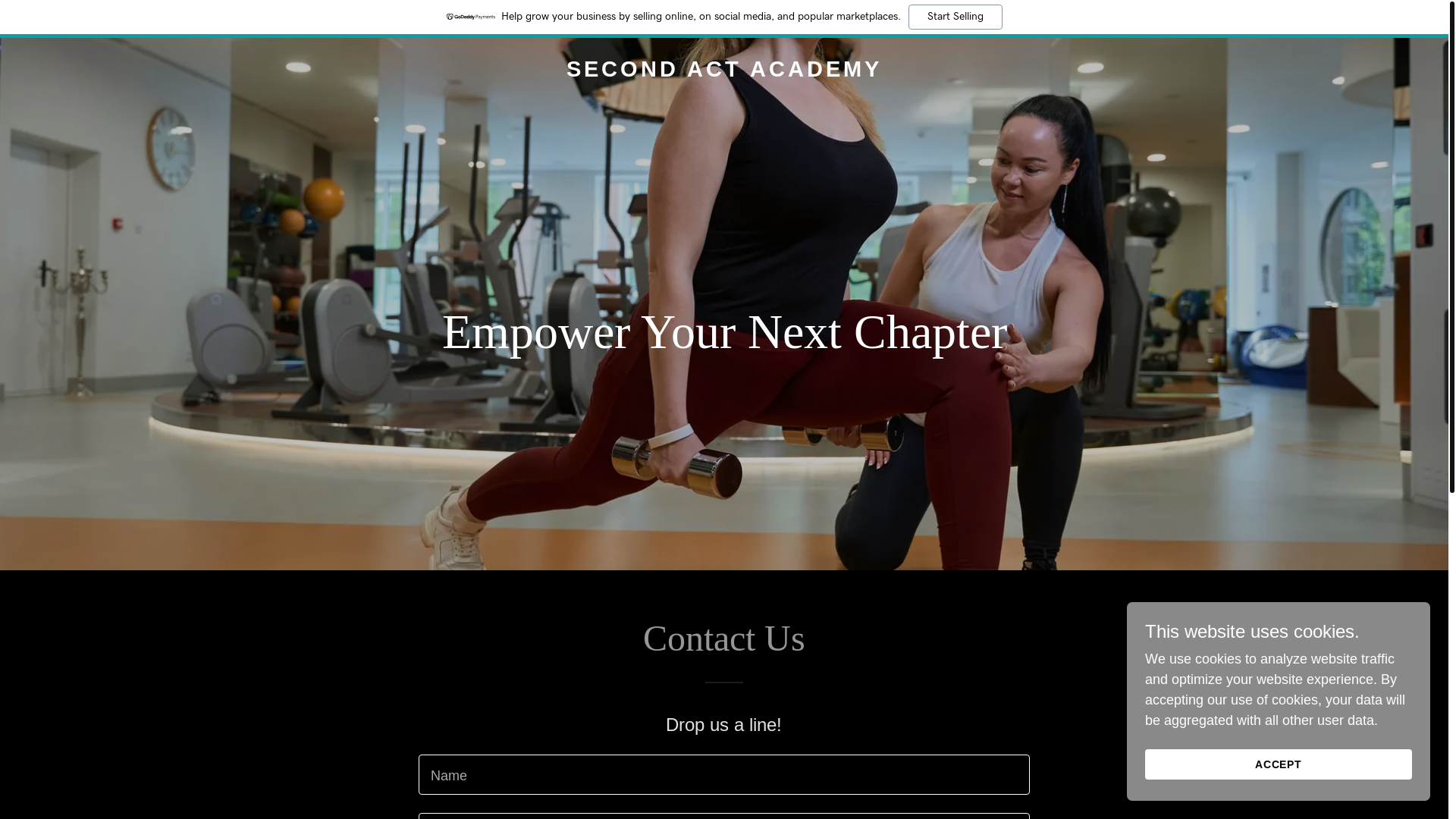 website screenshot of https://secondactacademy.com.au/