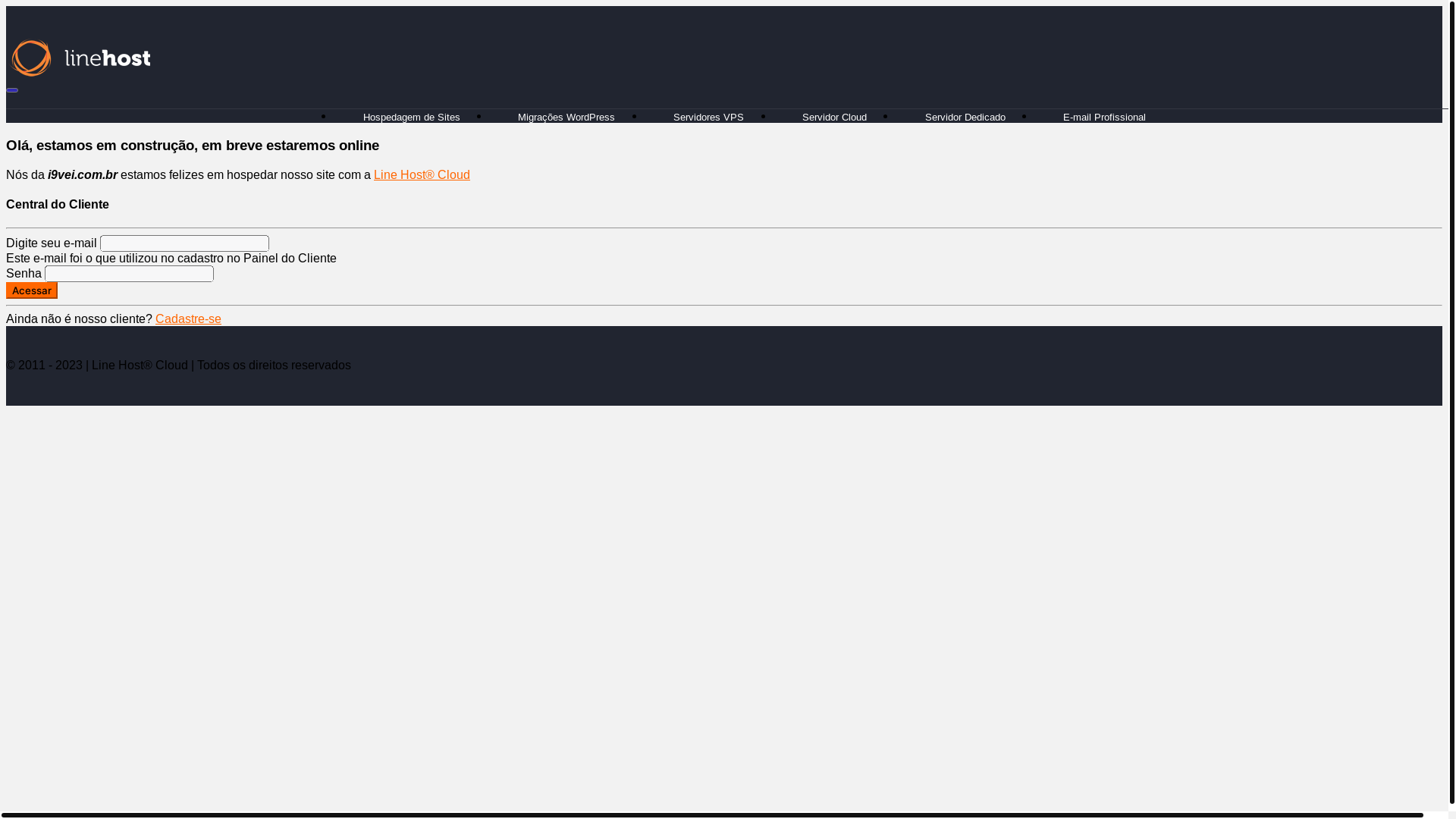 website screenshot of https://i9vei.com.br/