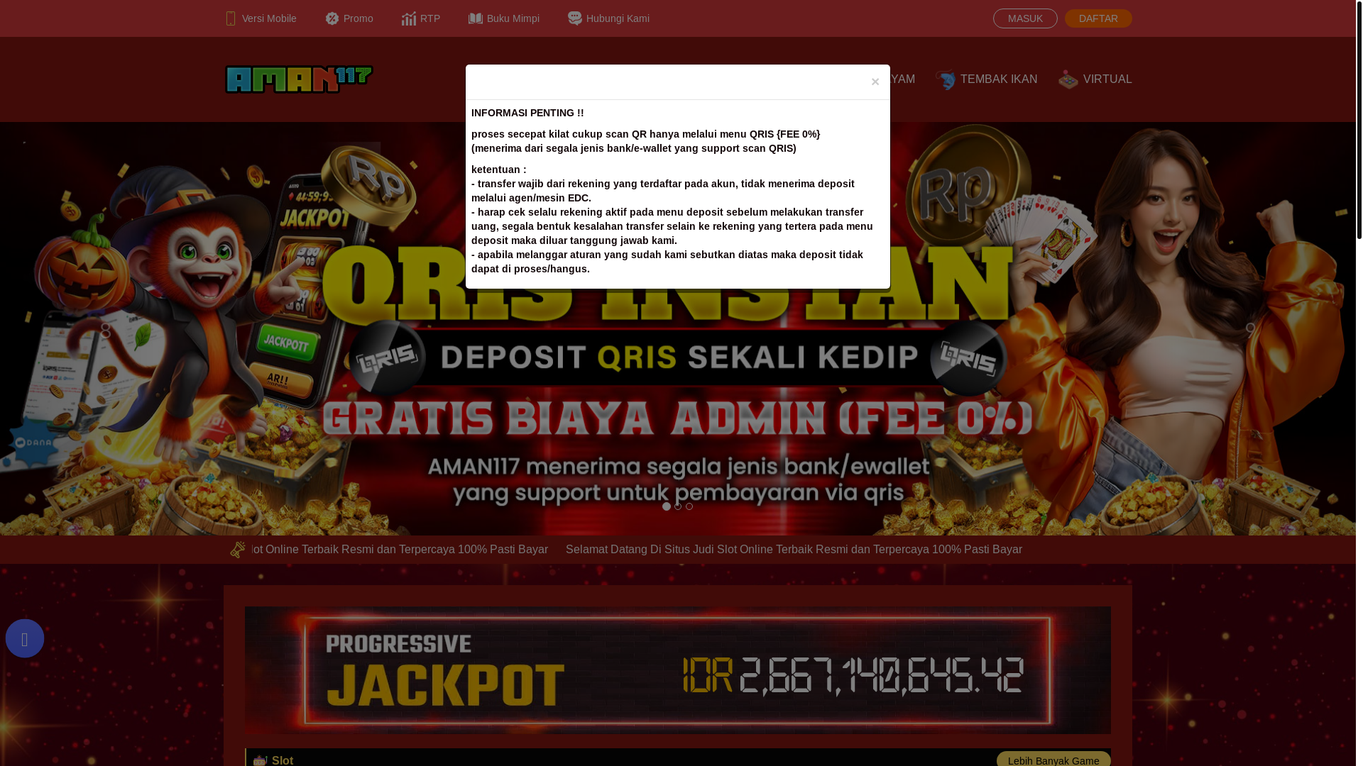 website screenshot of https://amanbanget117.store/