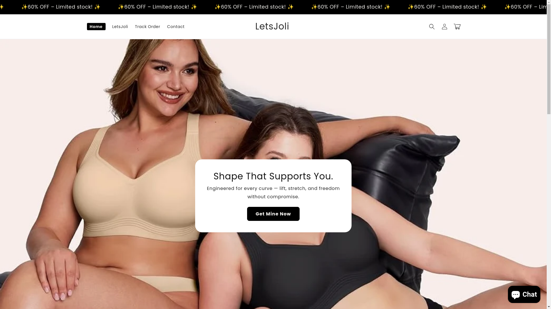 website screenshot of https://letsjoli.shop/