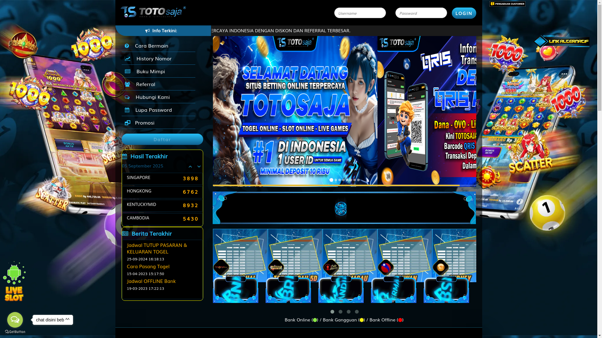 website screenshot of https://totosajadior.xyz/