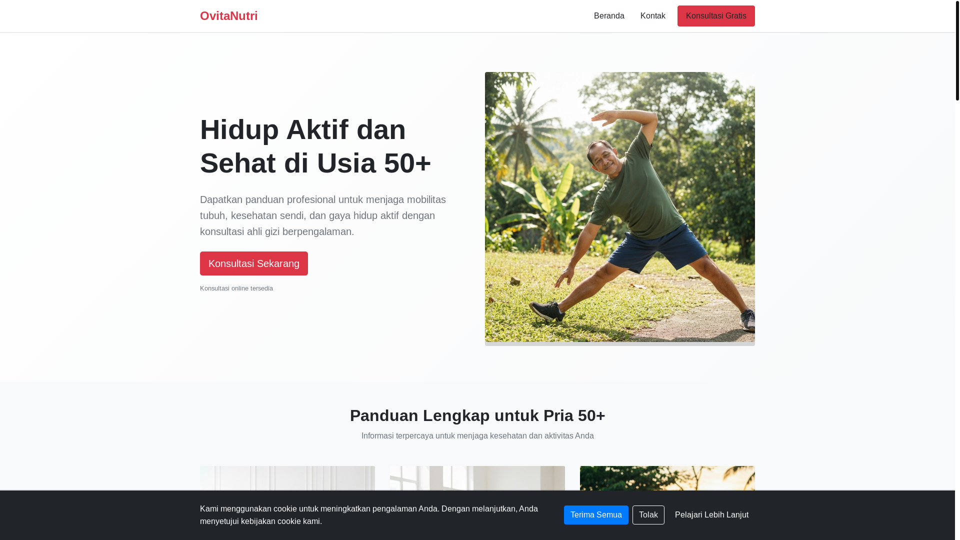 website screenshot of https://ovitanutriwell.info/