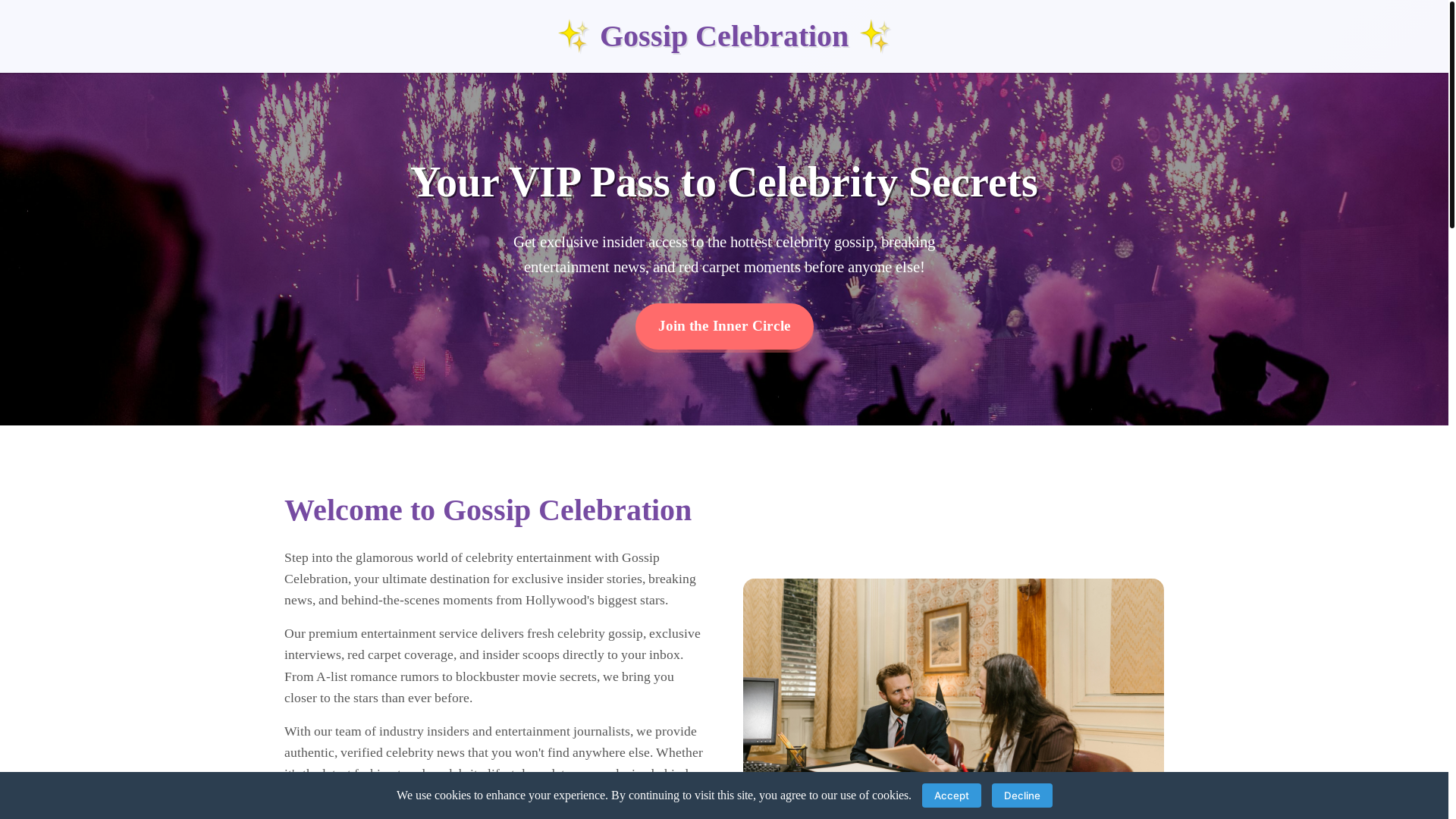 website screenshot of https://gossipcelebration.site/