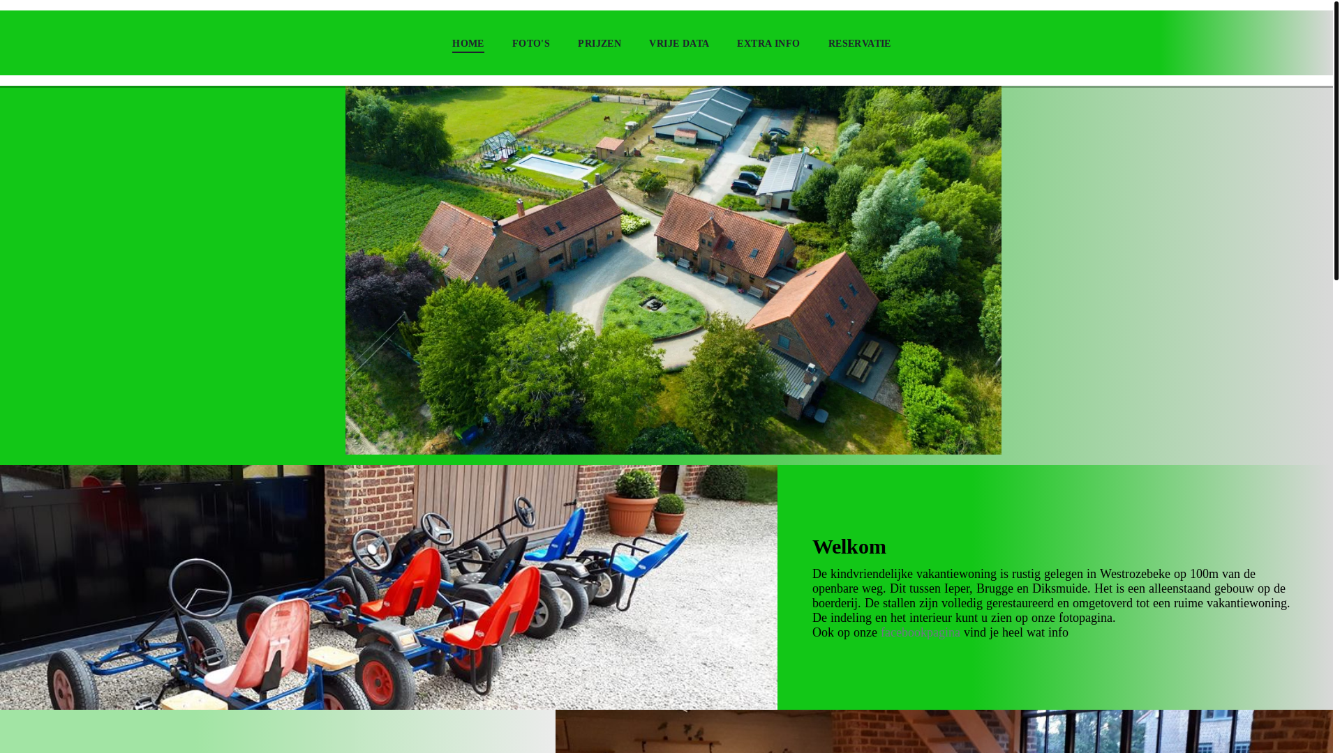 website screenshot of https://vakantiewoning20personen.be/