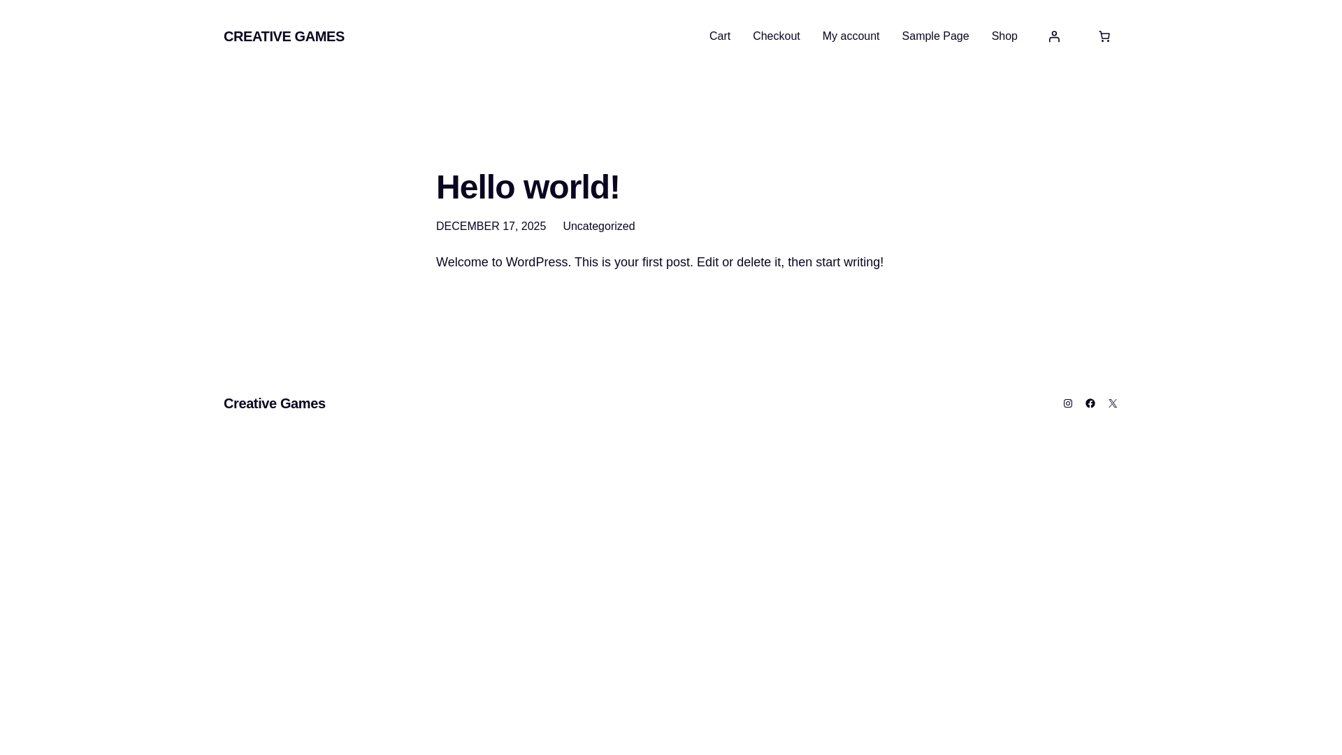 website screenshot of https://creativegames.se/