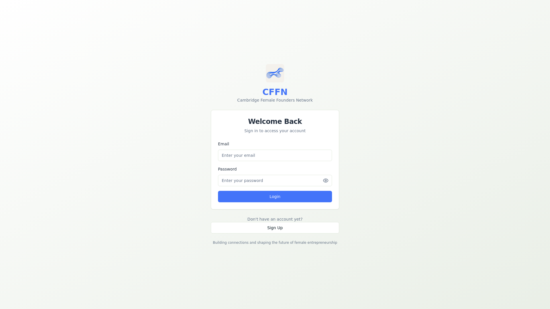 website screenshot of https://cambridgefemalefounders.app/