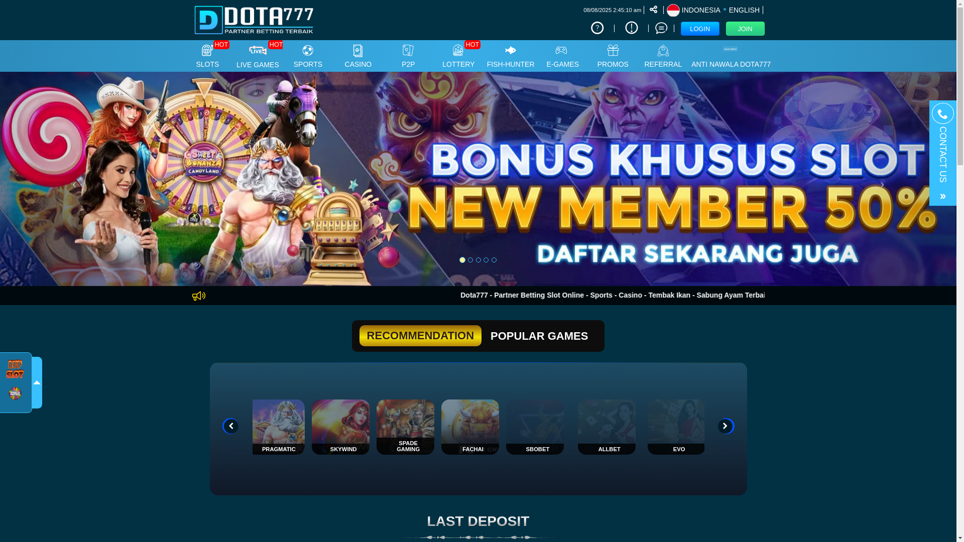 website screenshot of https://dotabantu.vip/
