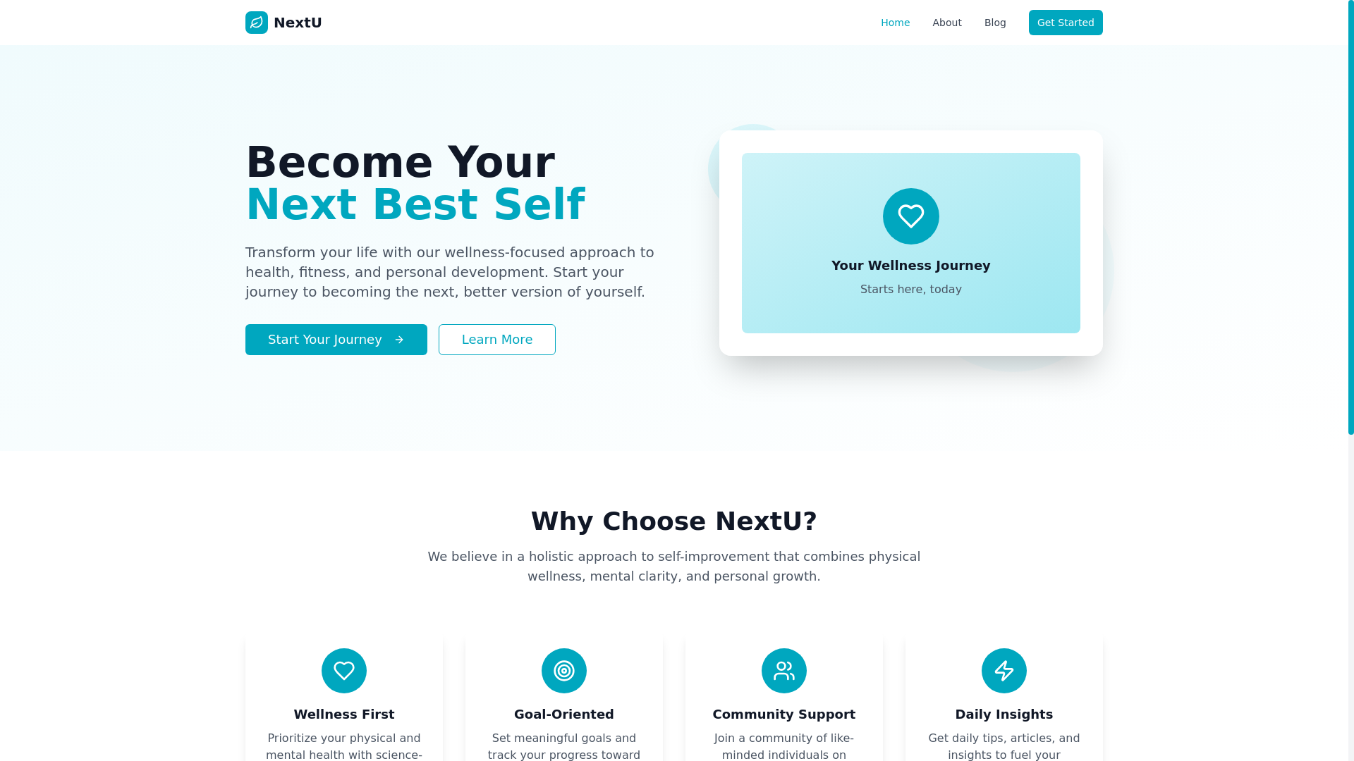 website screenshot of https://nextu-better-you.pages.dev/