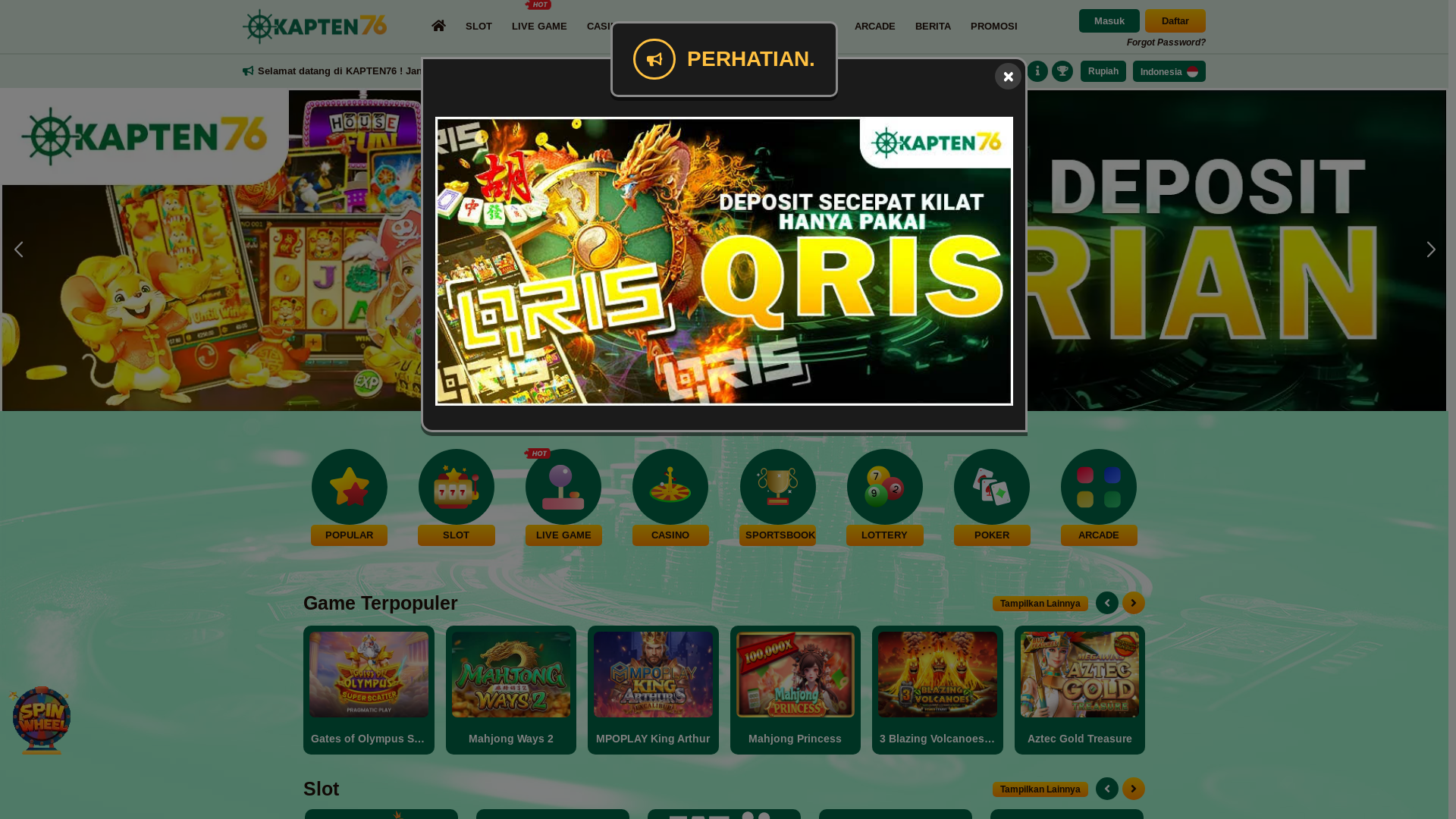website screenshot of https://kapten76.monster/