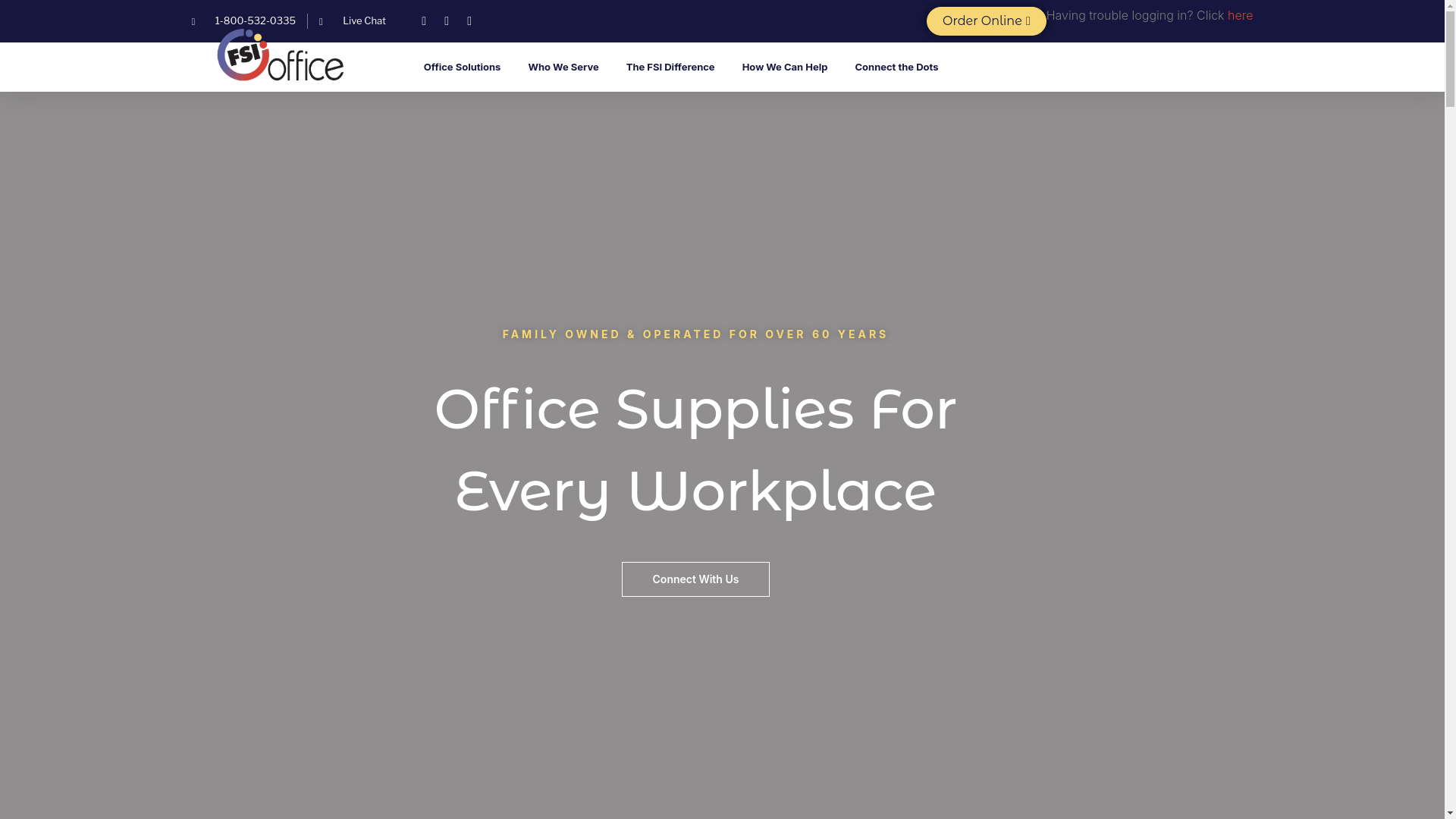 website screenshot of https://fsioffice.com/