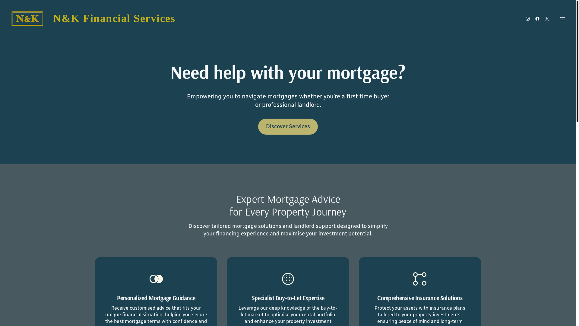 website screenshot of https://nk-financial.co.uk/