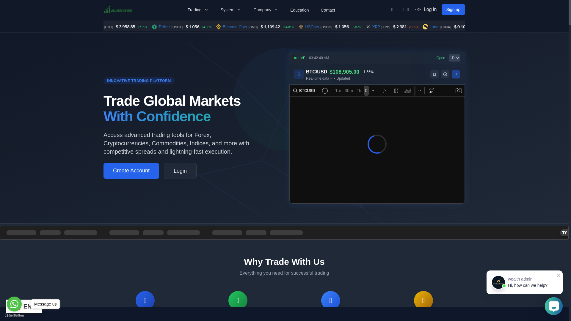 website screenshot of http://www.wealthachivers.com