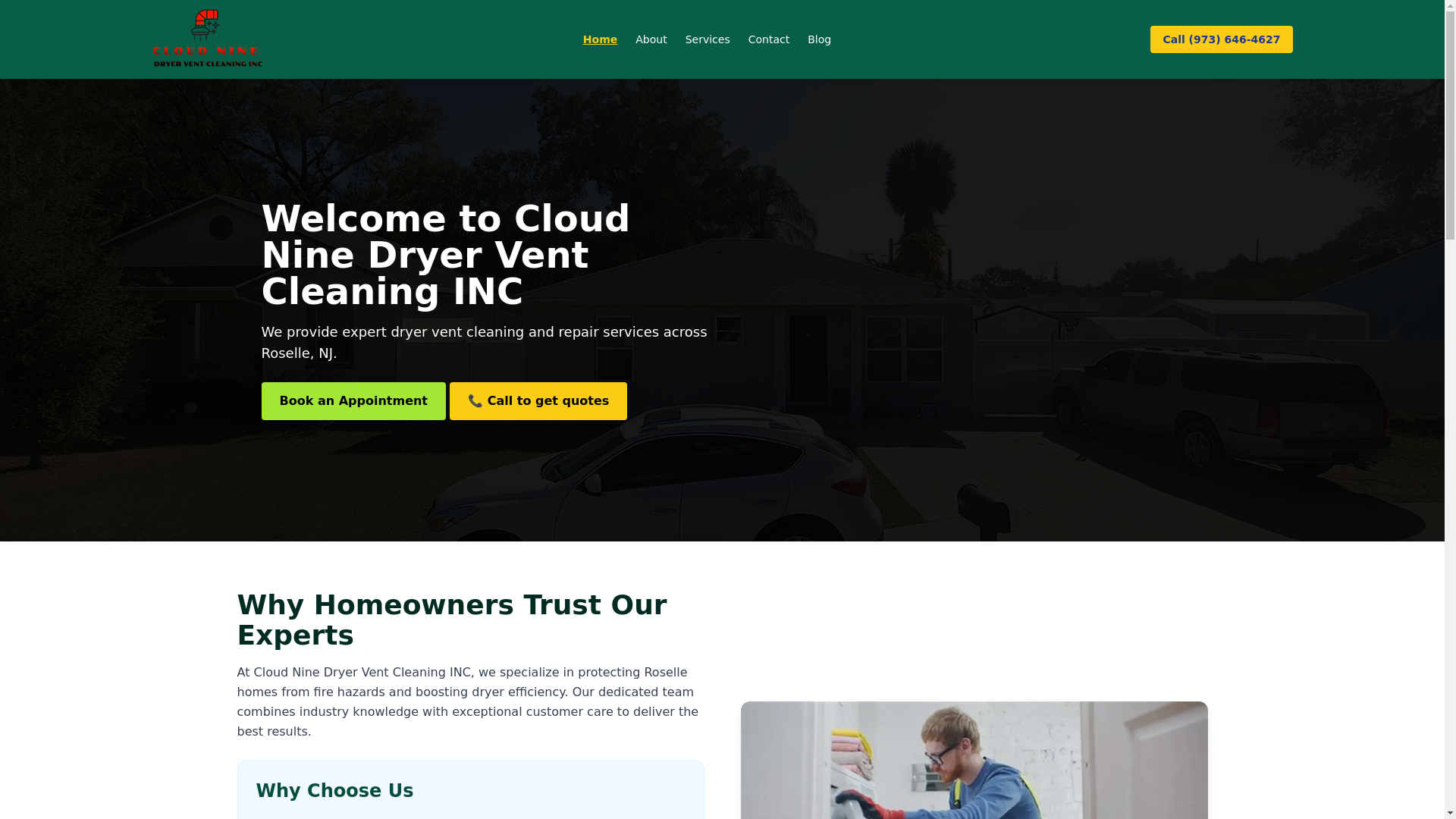 website screenshot of https://cloudninedryerventcleaninginc.site/