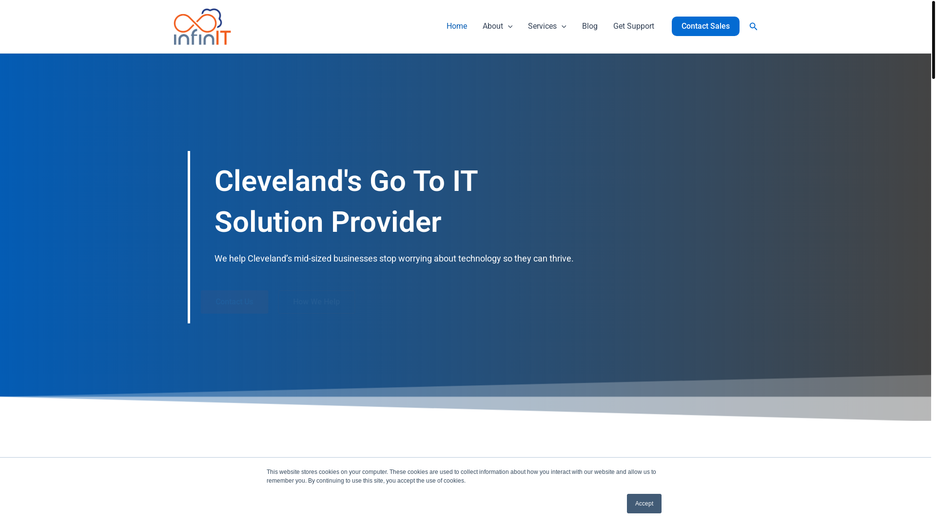 website screenshot of https://infinitcleveland.com/