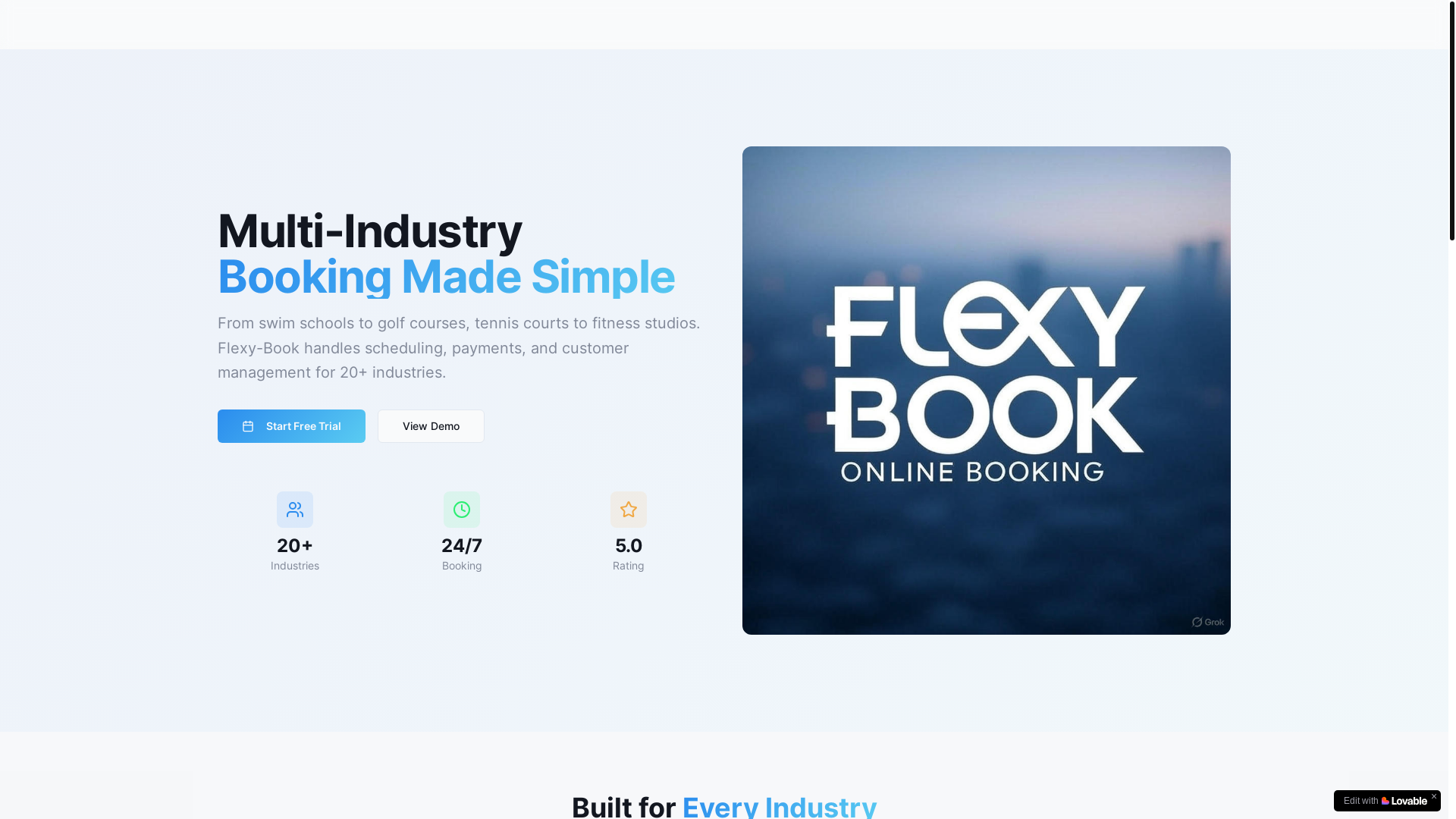 website screenshot of https://flexy-book.com/