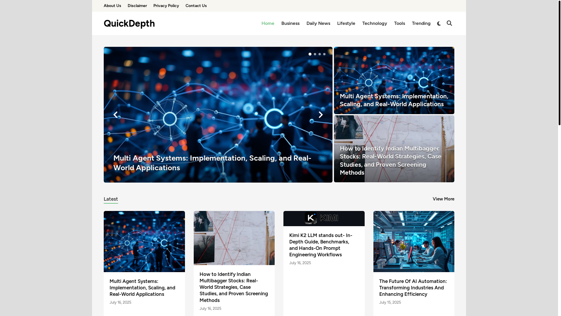 website screenshot of https://quickdepth.com/