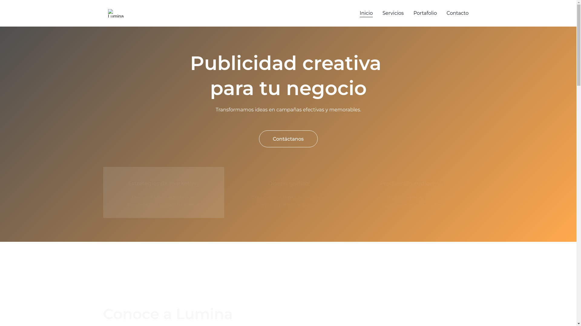 website screenshot of https://luminabrands.com.mx/