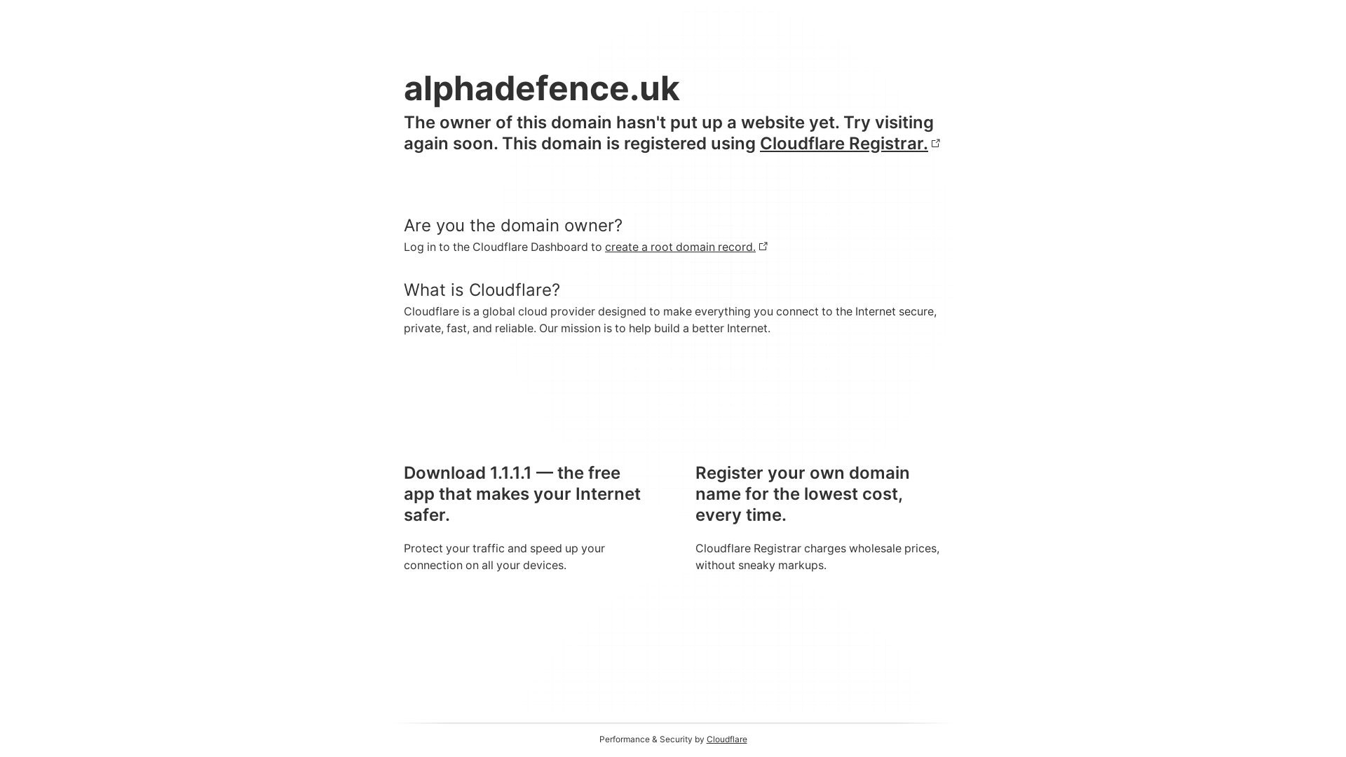 website screenshot of https://alphadefence.uk/