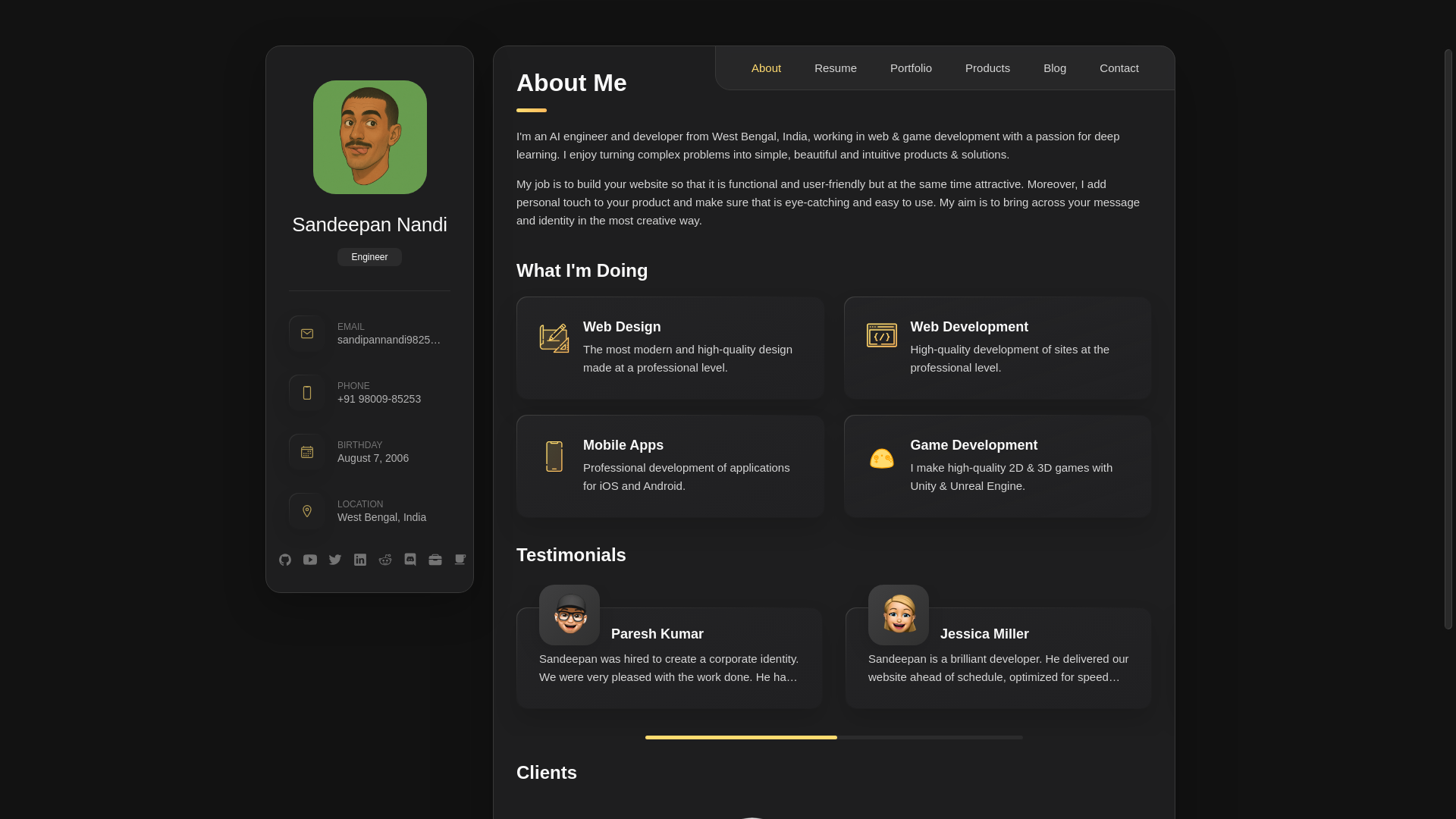 website screenshot of https://sandicodes.me/