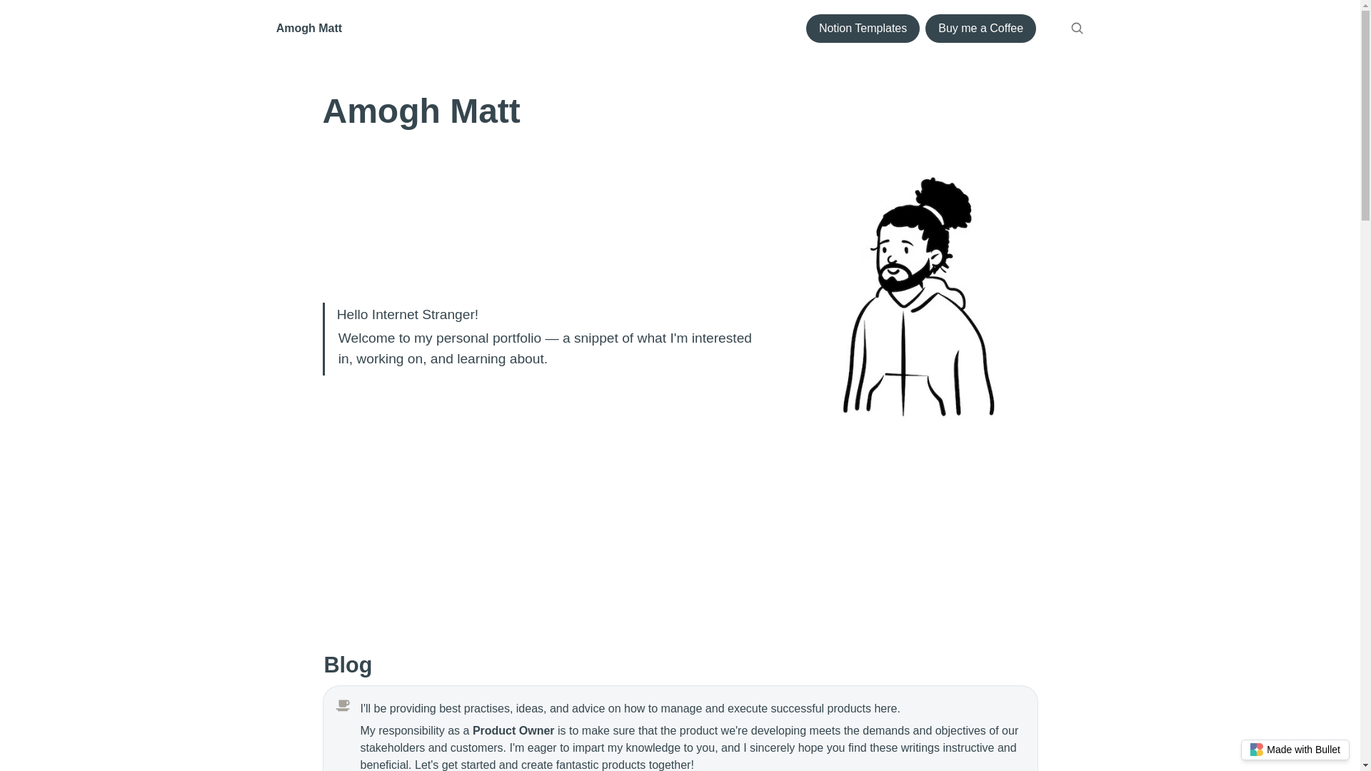 website screenshot of https://amoghmatt-bullet.pages.dev/