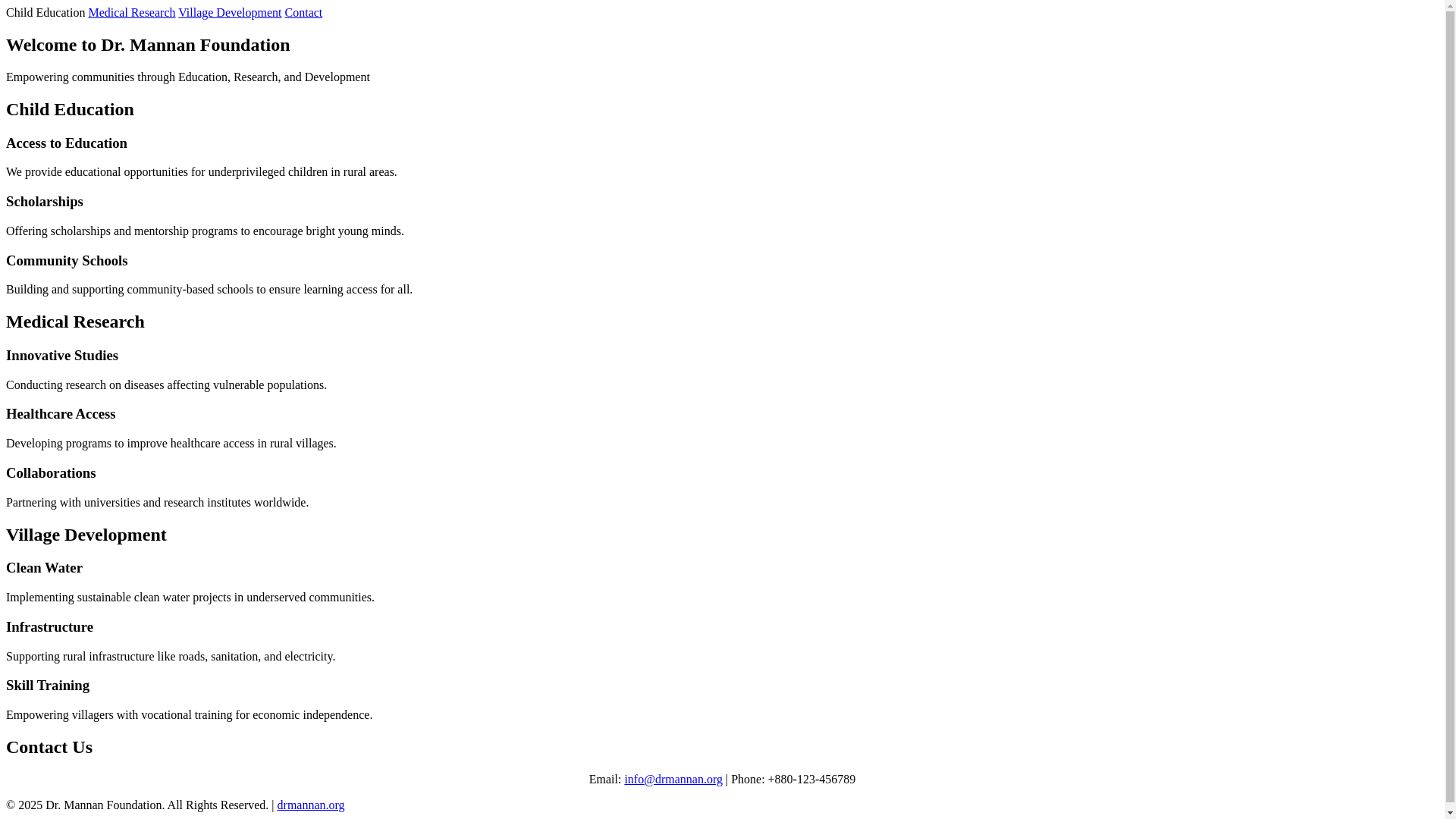 website screenshot of https://drmannan.org/