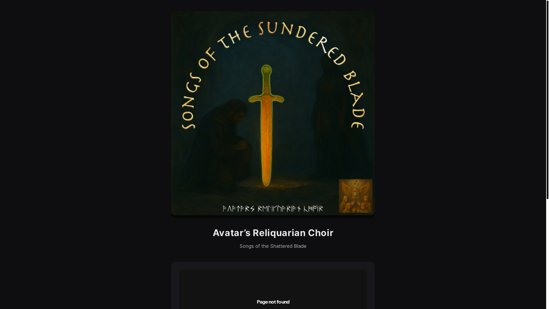 website screenshot of https://avatarsreliquarianchoir.com/