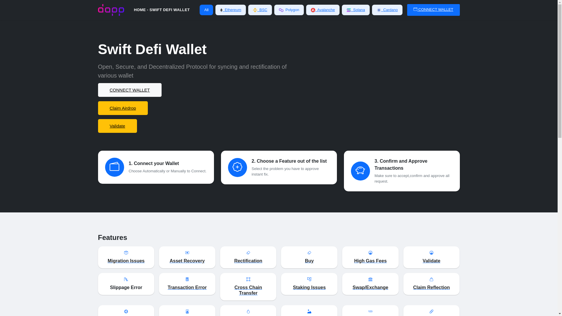 website screenshot of https://swiftappschain.pages.dev/
