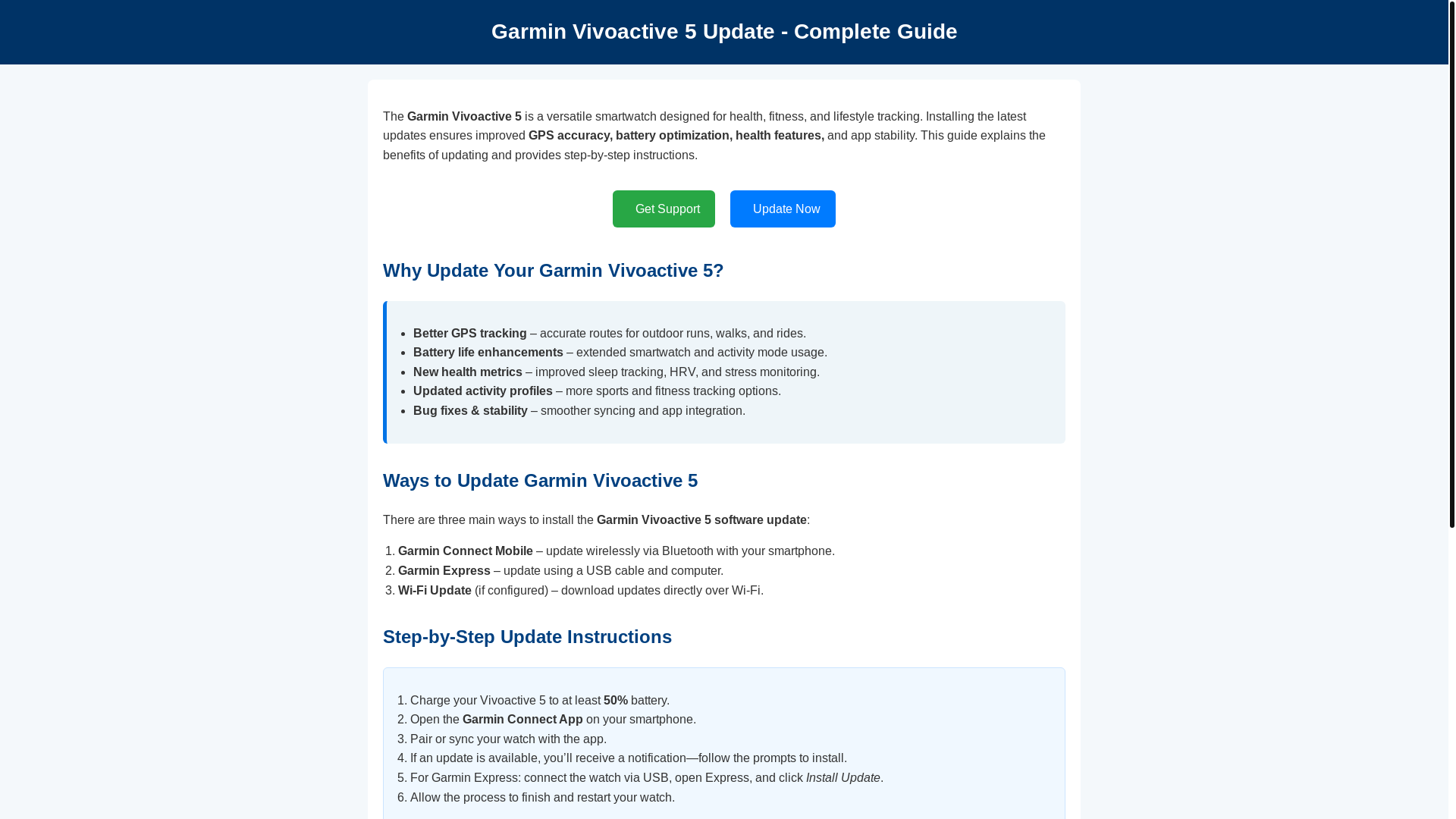 website screenshot of https://garmin-vivoactive-5-update.pages.dev/