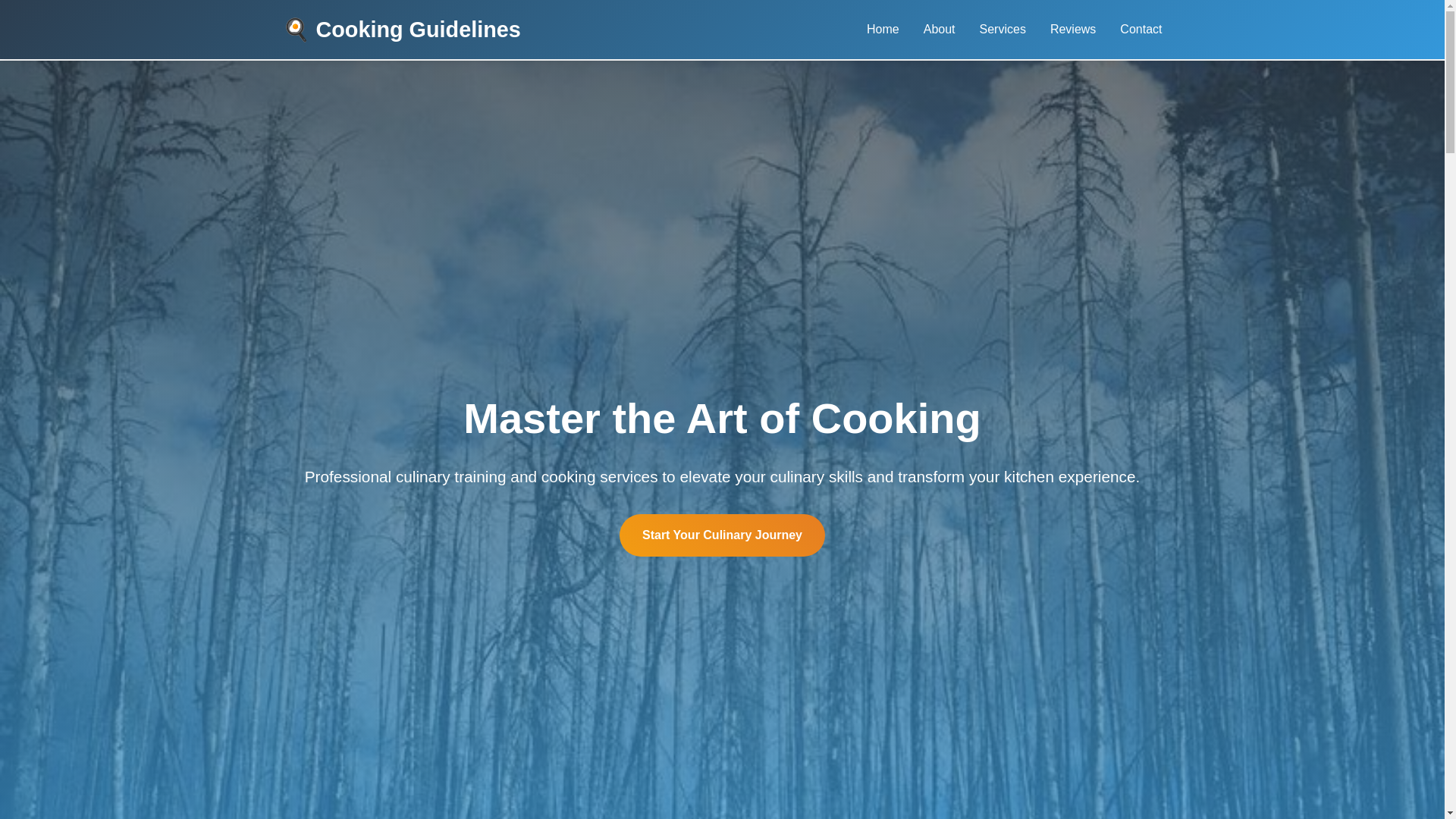 website screenshot of https://cookingguideline.courses/