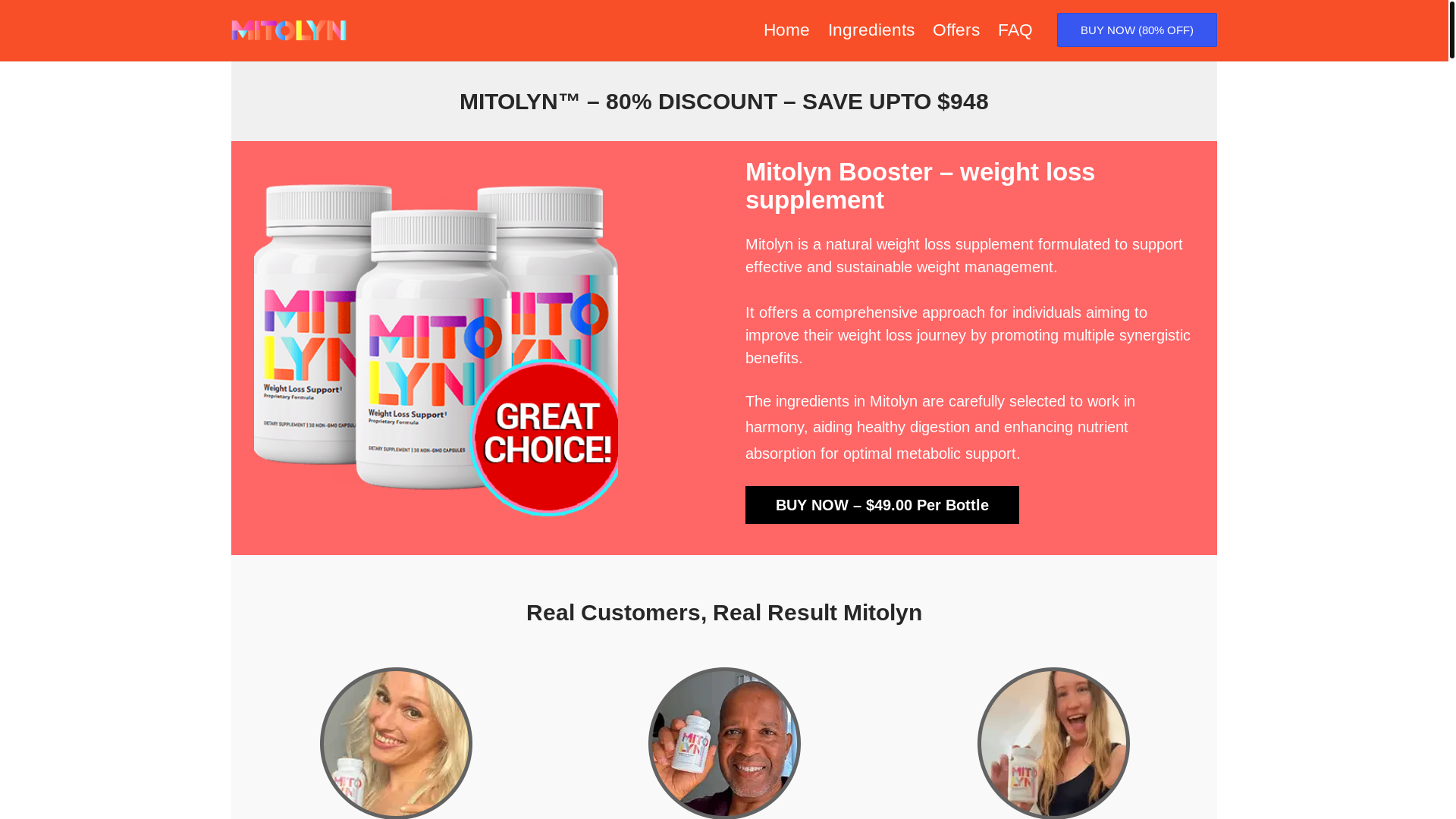 website screenshot of https://mitolynbooster.com/