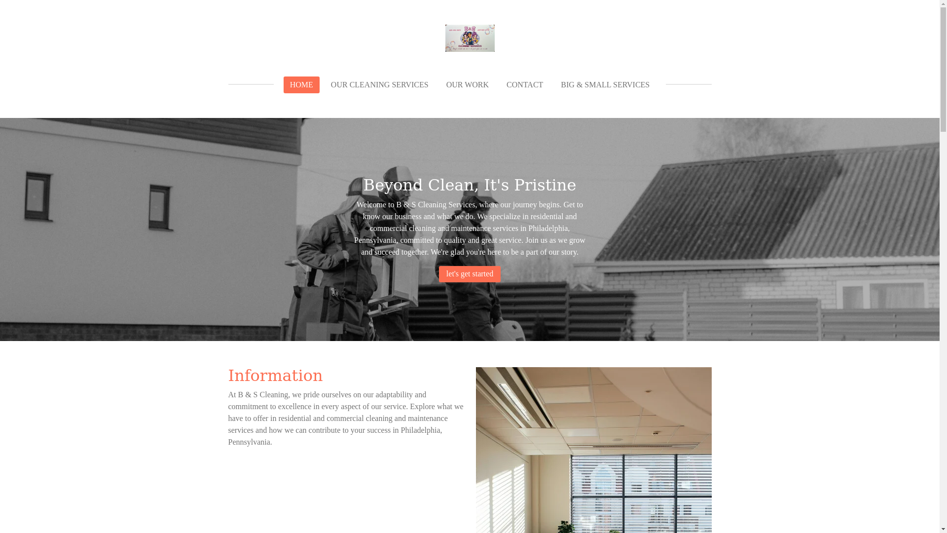 website screenshot of https://bigsmallcleaningservices.com/