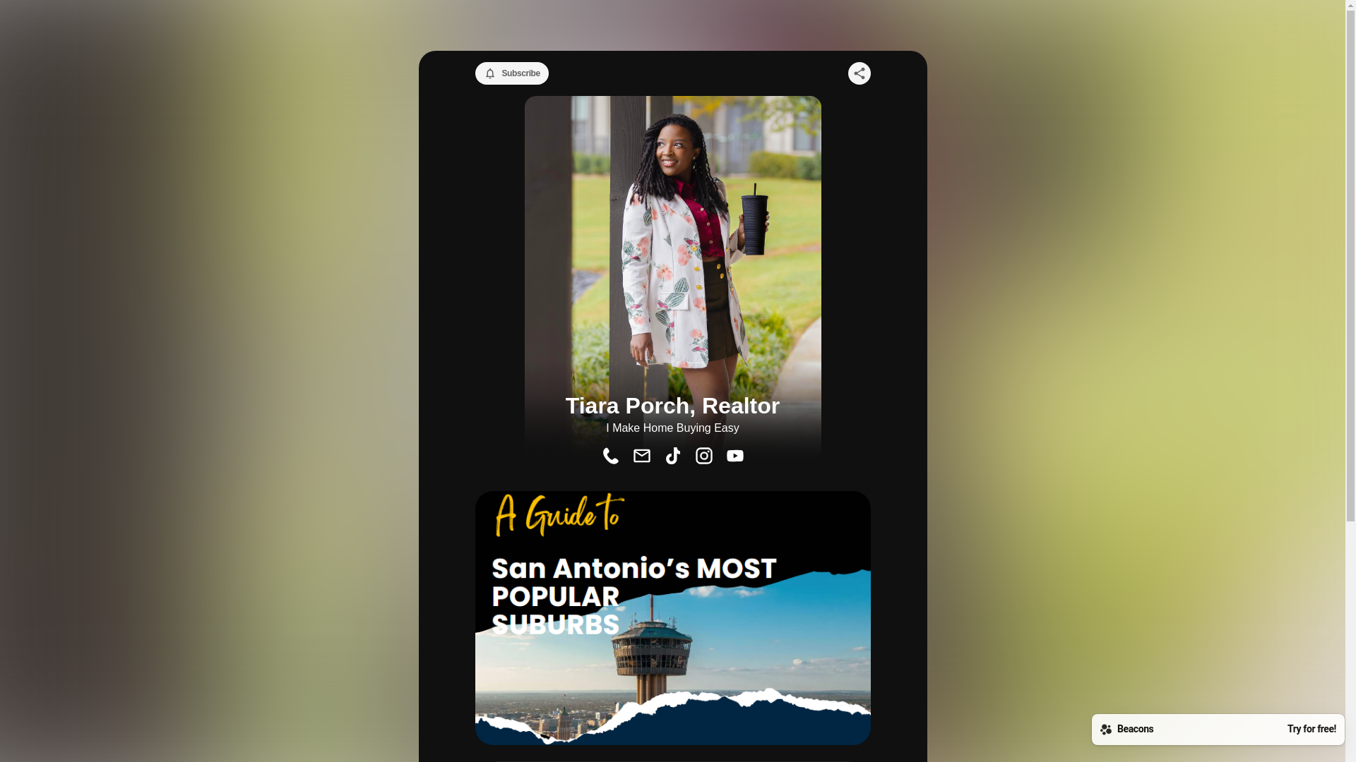 website screenshot of https://tiaraporch.info/