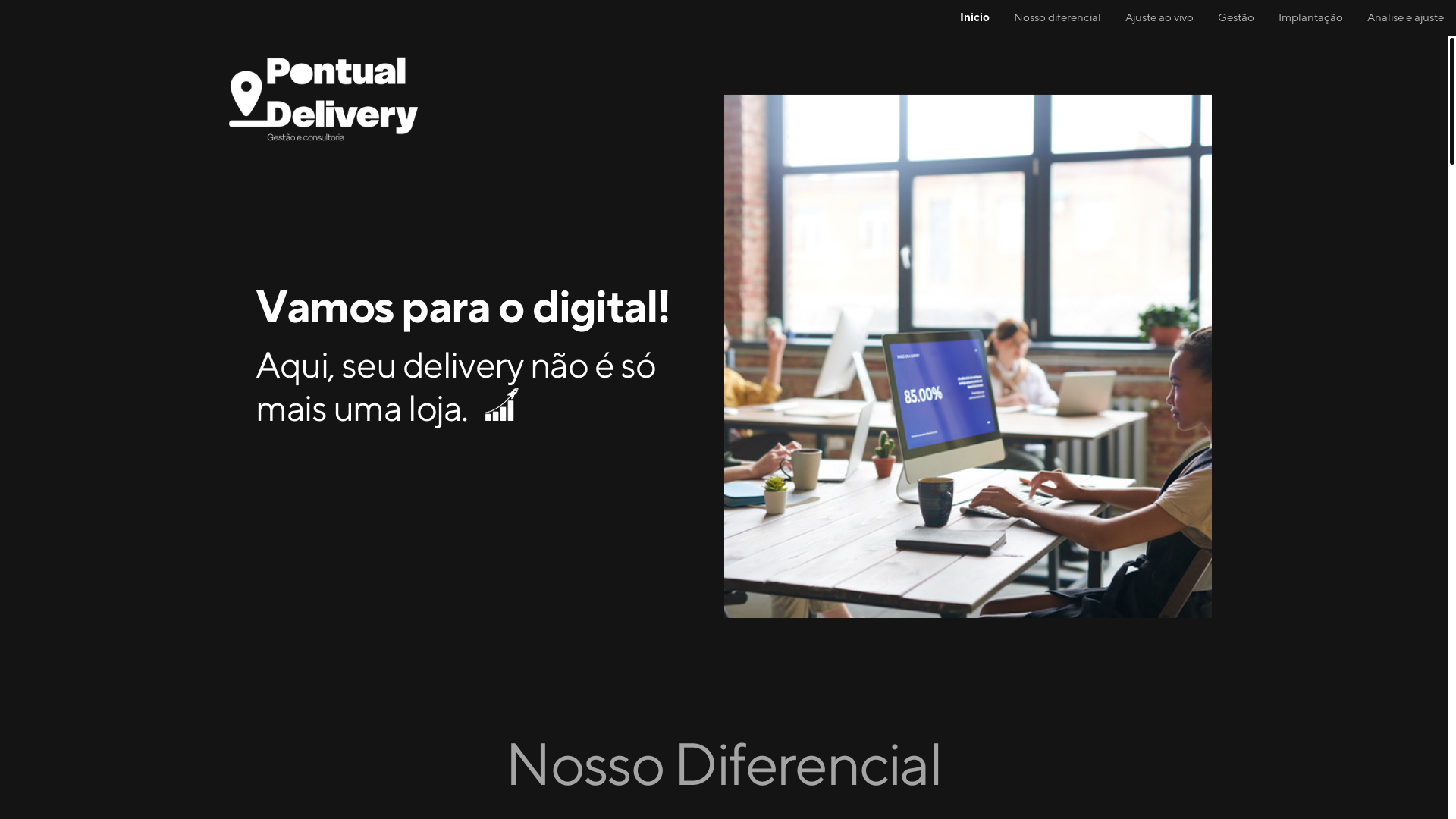 website screenshot of https://gestaopontualdelivery.com.br/