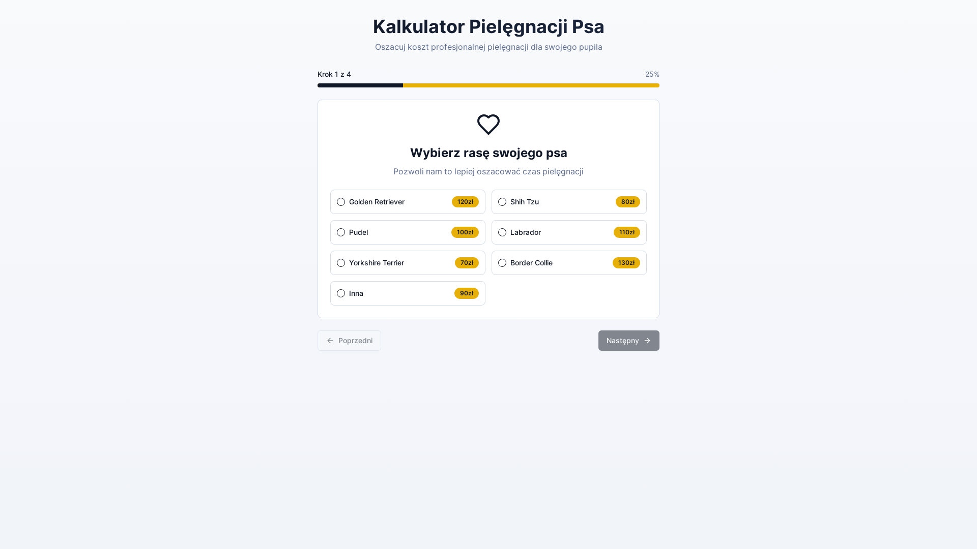 website screenshot of https://pup-care-calculator.pages.dev/