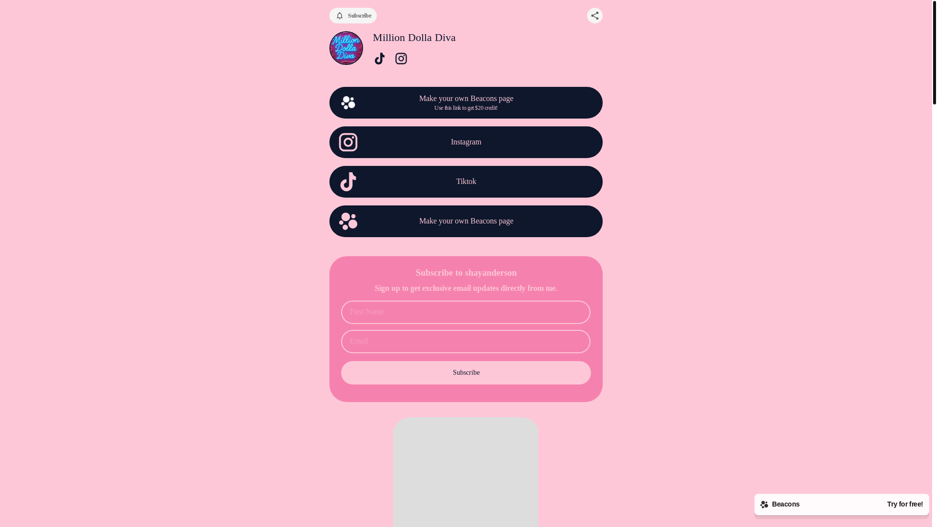 website screenshot of https://milliondolladiva.com/