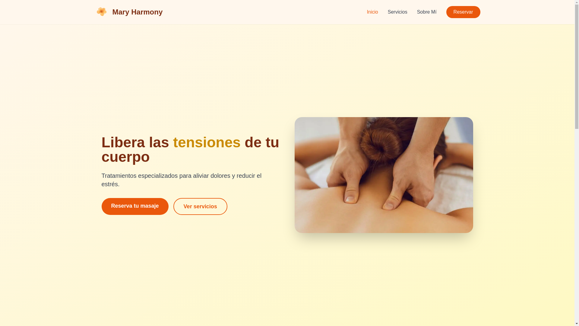 website screenshot of https://maryharmony.cl/