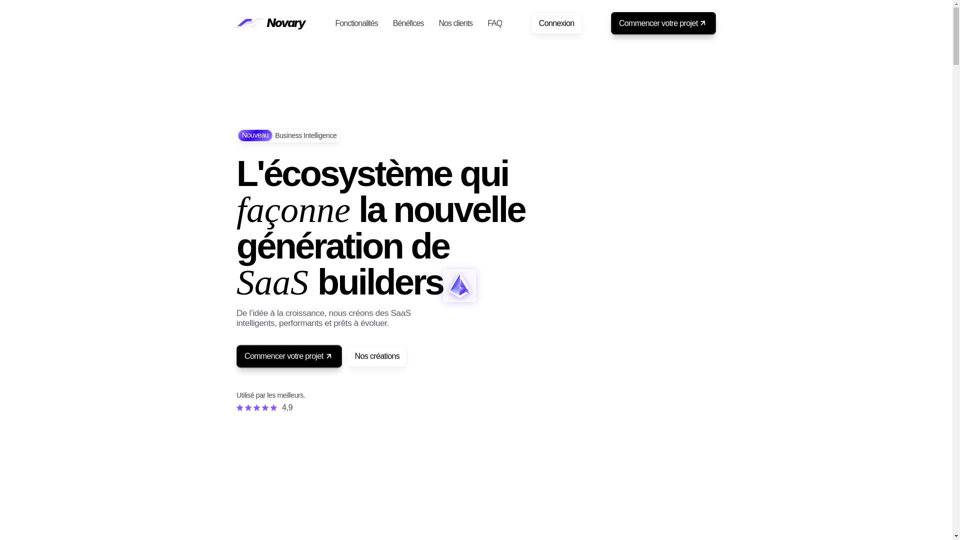 website screenshot of https://novary.io/