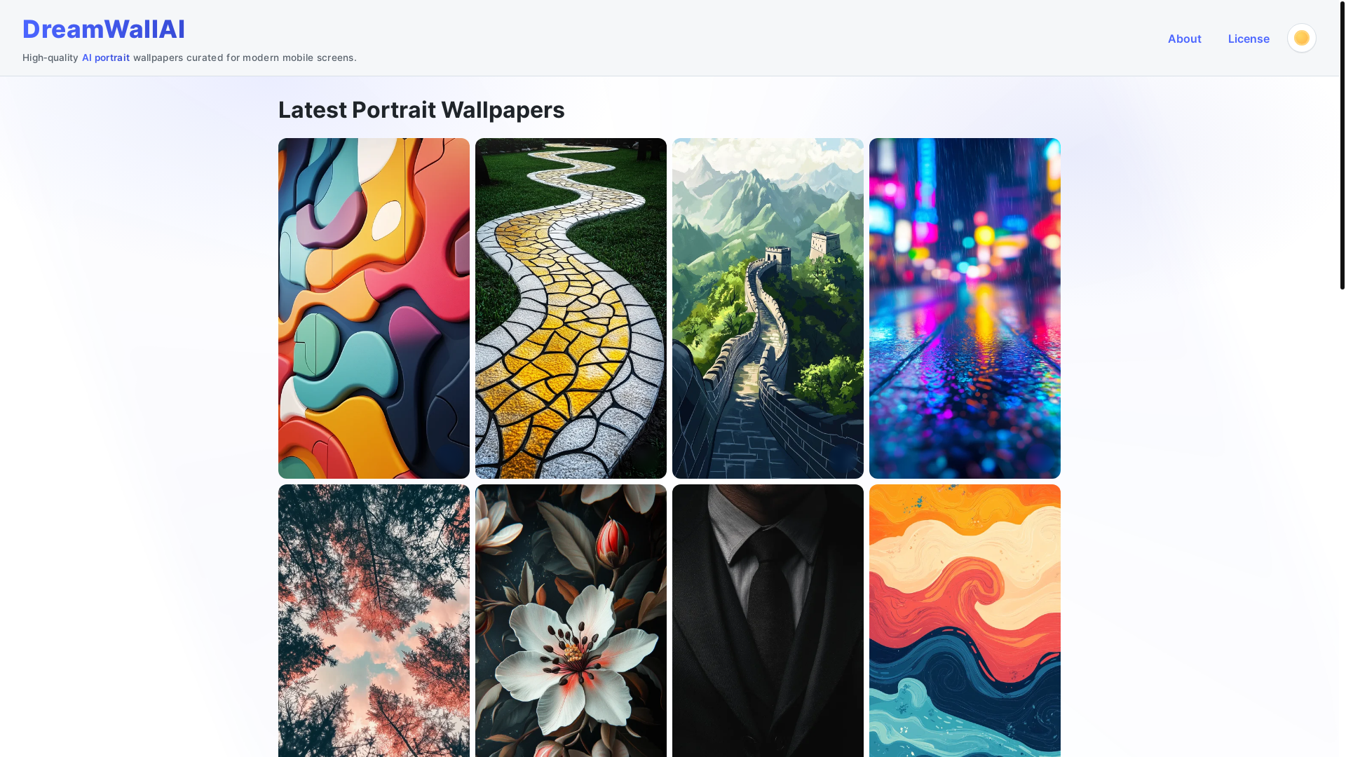 website screenshot of https://dreamwallai-web.pages.dev/
