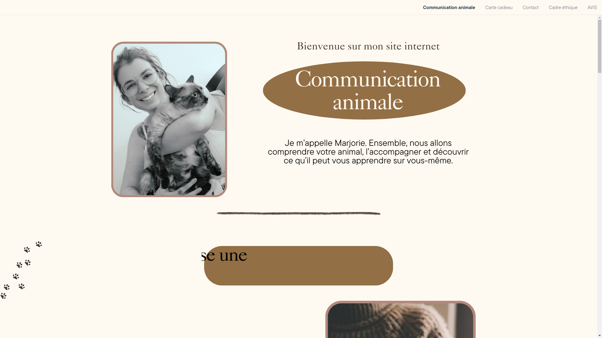 website screenshot of https://marjoriecomanimale.com/