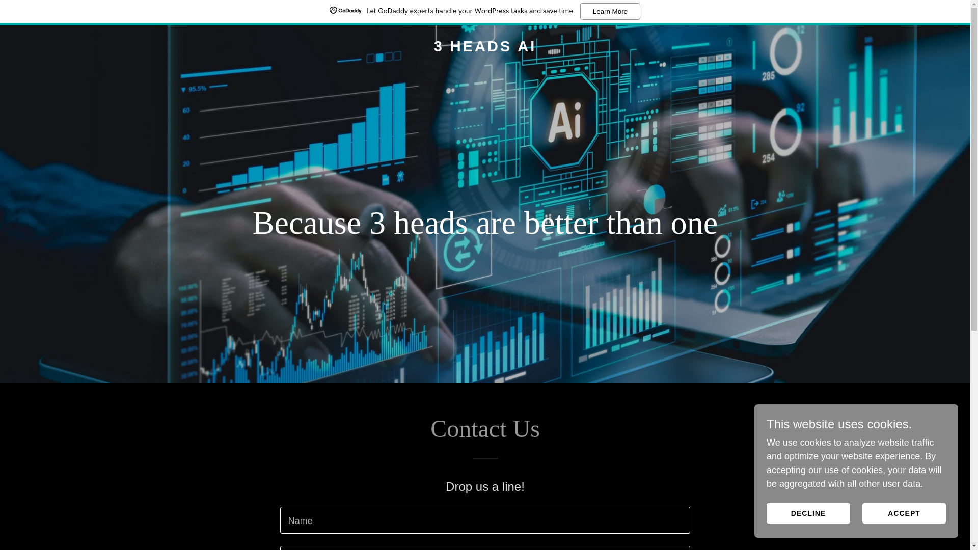 website screenshot of https://3heads.ai/